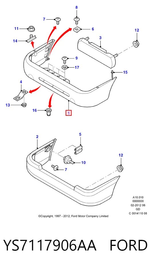 Parachoques trasero KH2554950 Starline