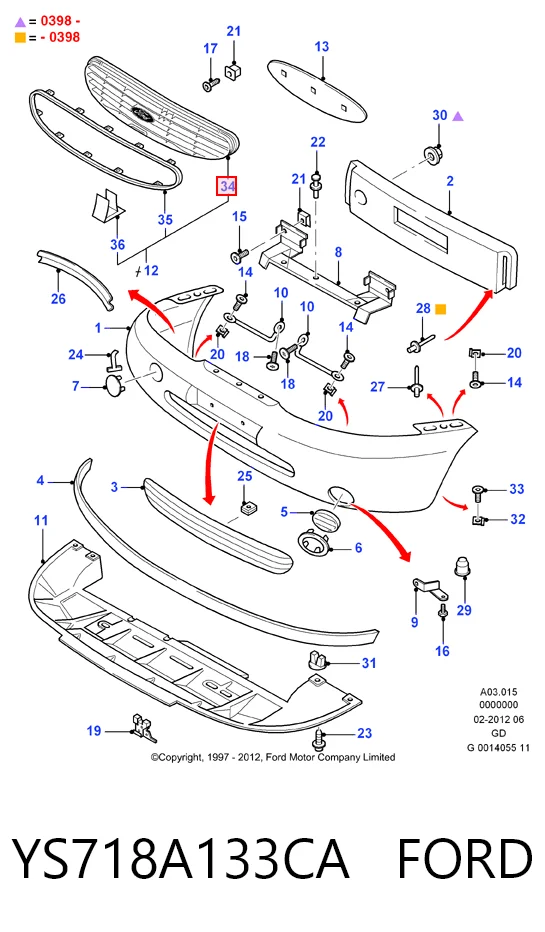 Rejilla delantera Ford Mondeo II familiar (BNP) (1996 - 2000) precio, desde 28,87 EUR