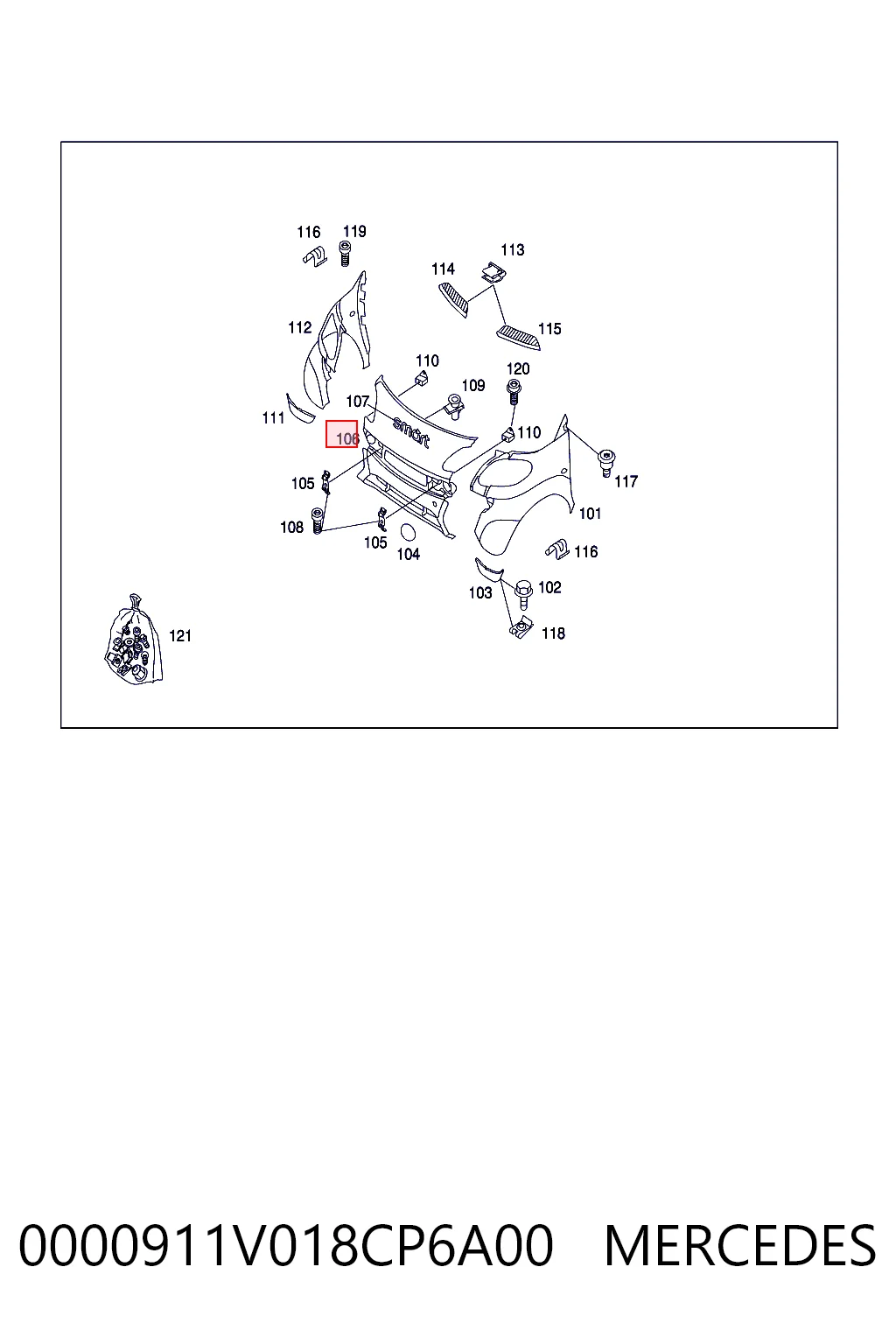 Paragolpes para Smart FORTWO 450