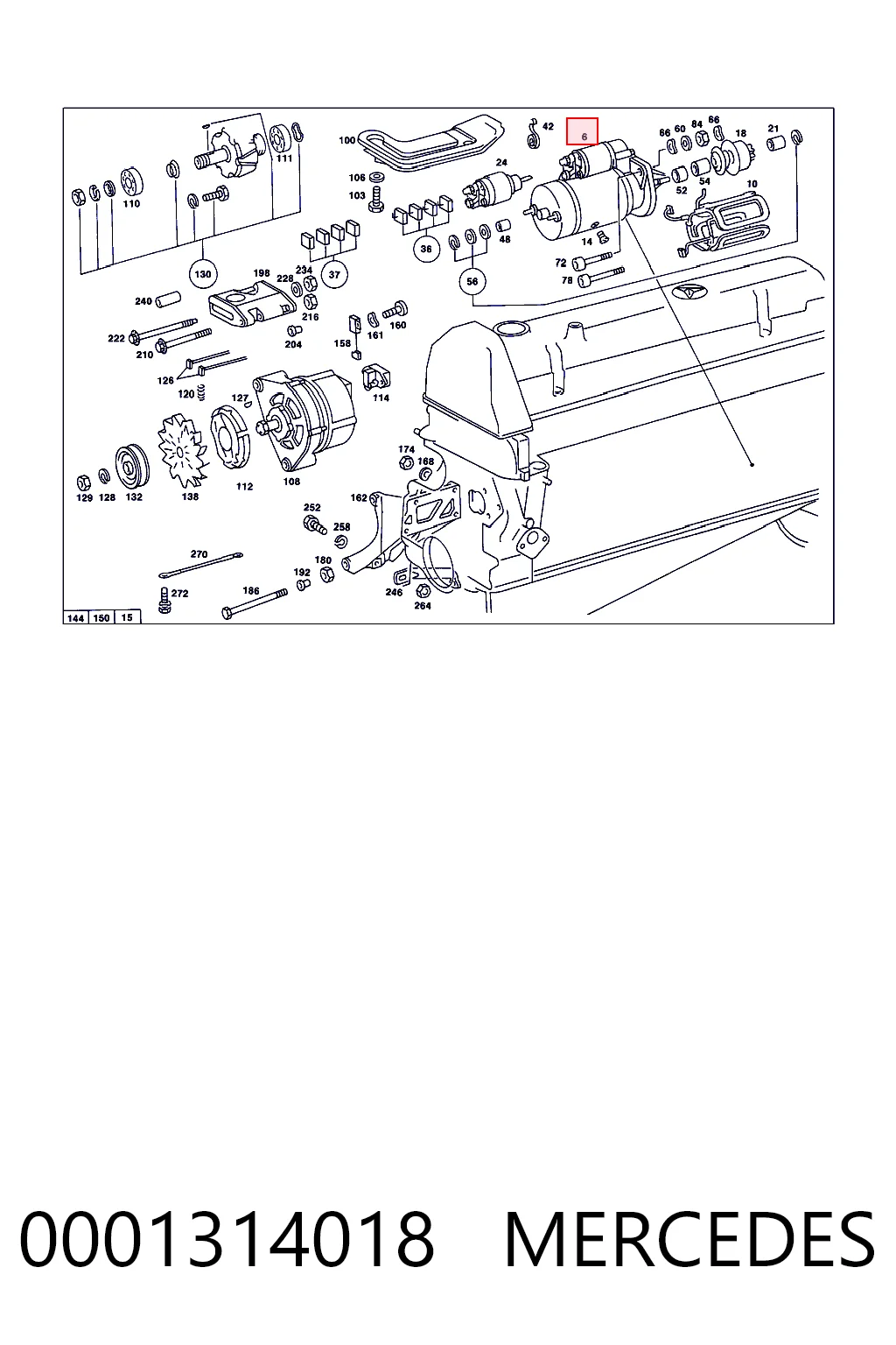 0001314018 Mercedes Arranque motores
