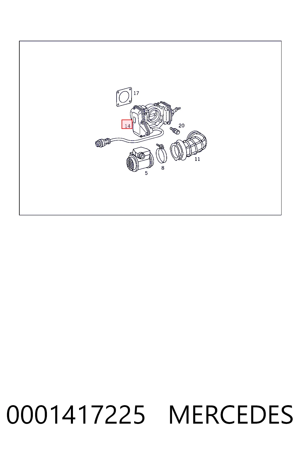 Cuerpo de aceleración completo 0001417225 MERCEDES