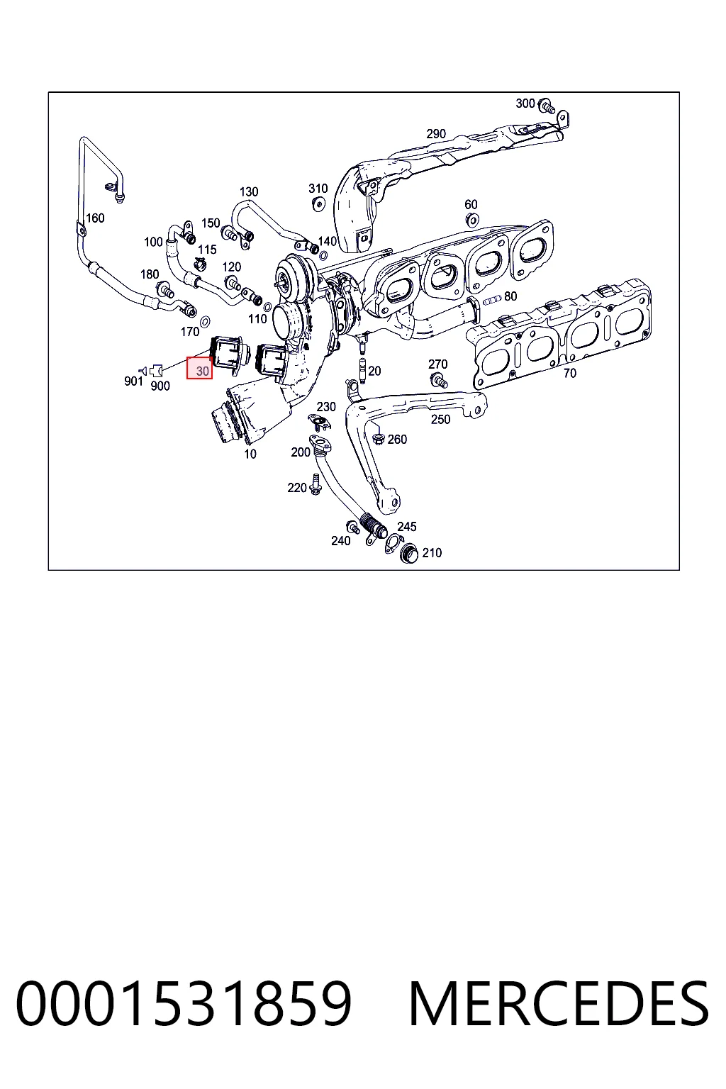 0001531859 Mercedes Válvula solenoide de control de presión de sobrealimentación