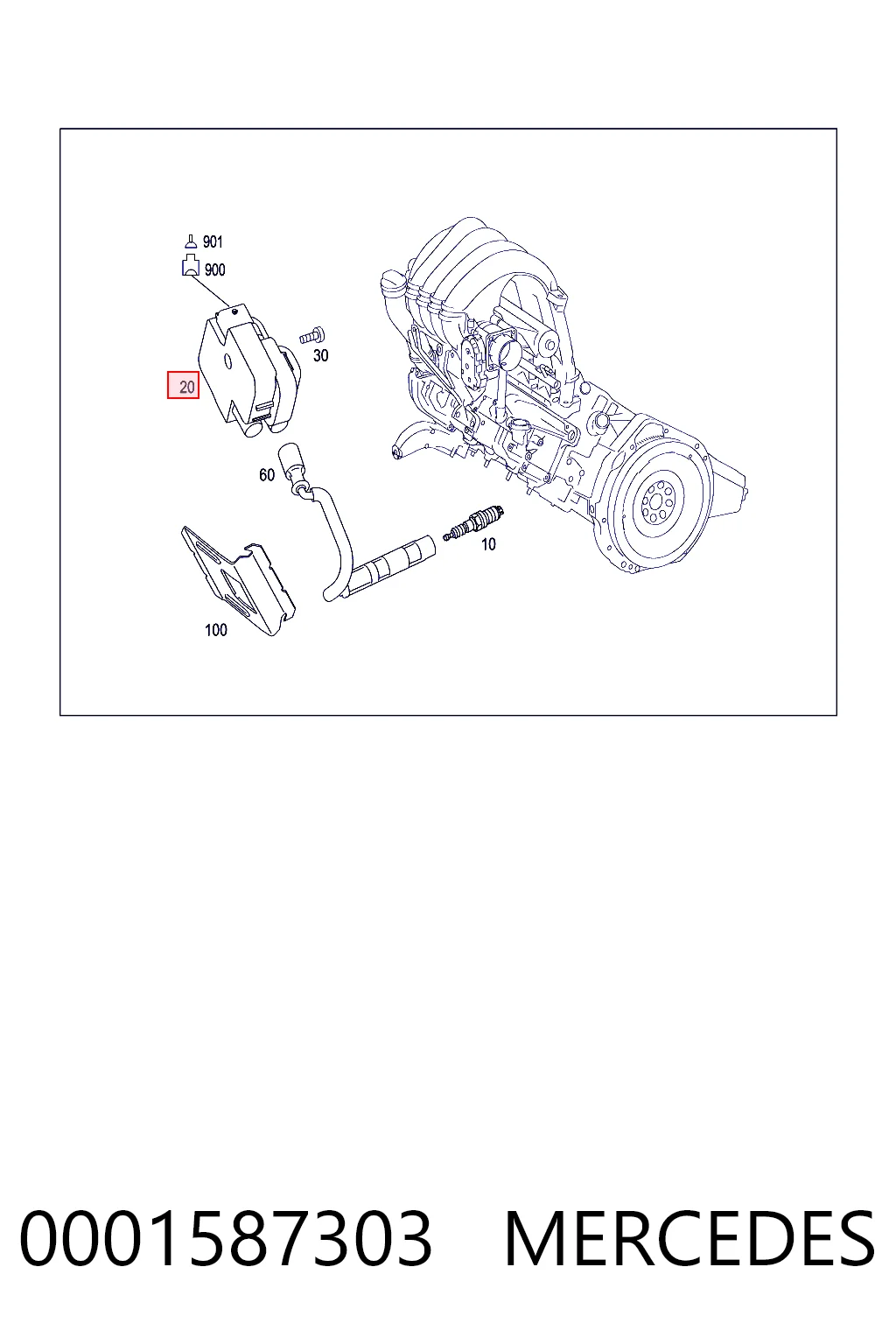 0001587303 Mercedes Bobina de ignición