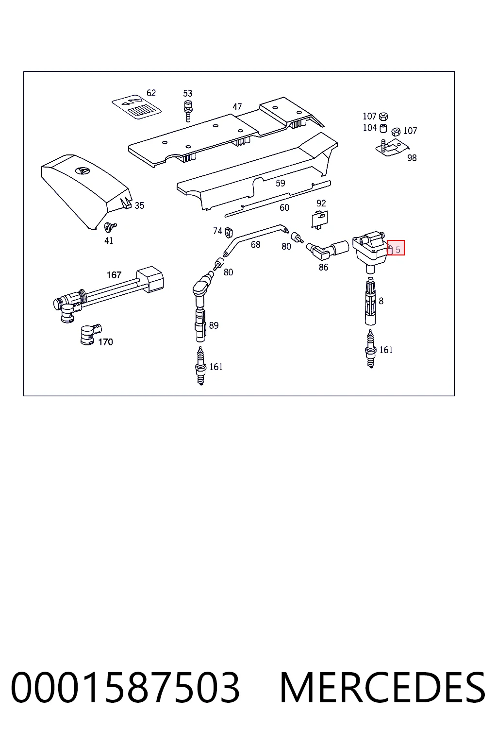 0001587503 Mercedes Bobina de ignición