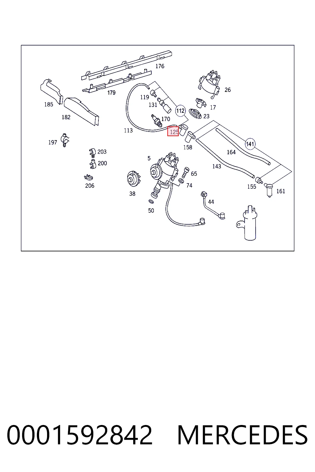 0001592842 Mercedes Terminal del cable de alta tensión