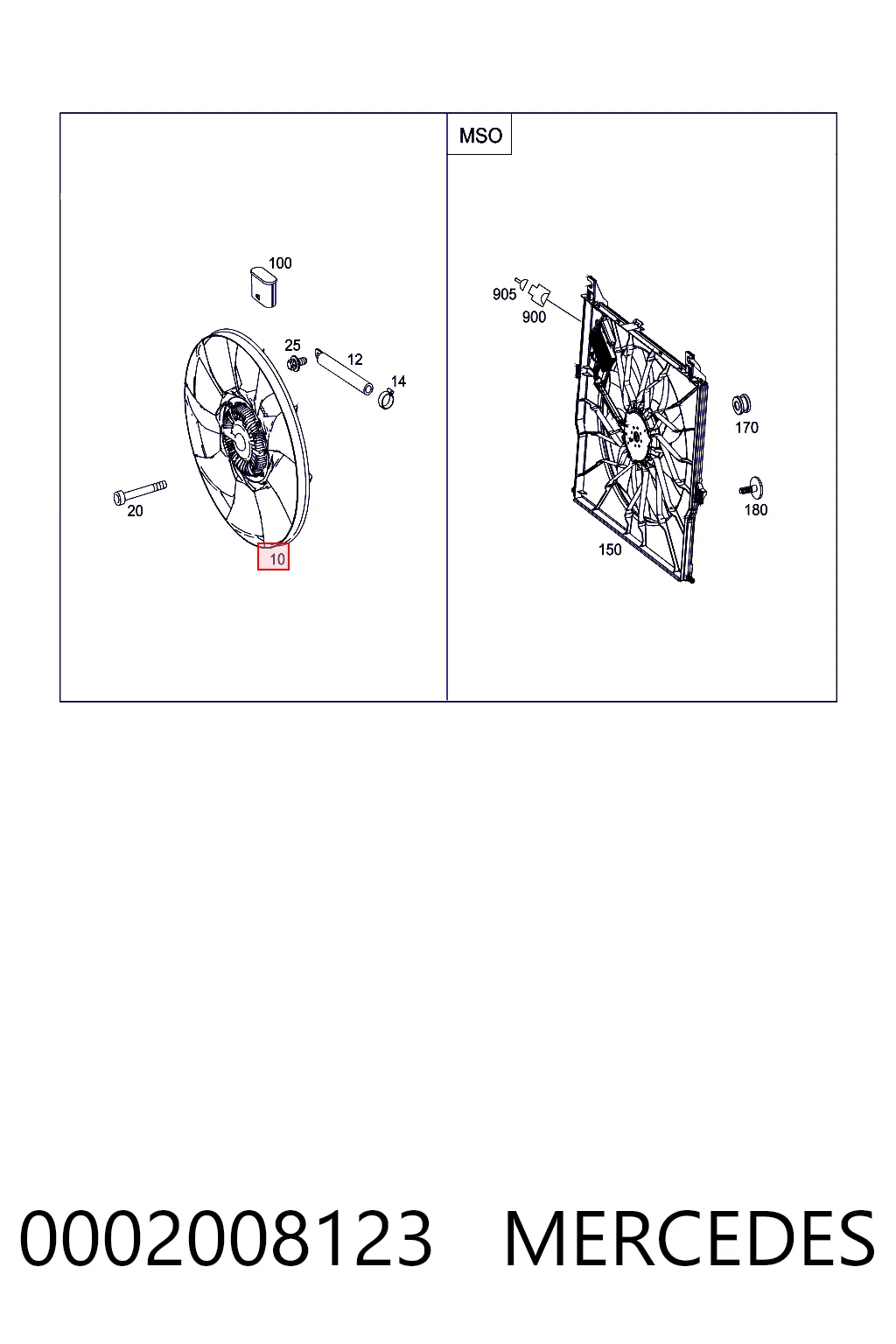 0002008123 Mercedes Embrague viscoso