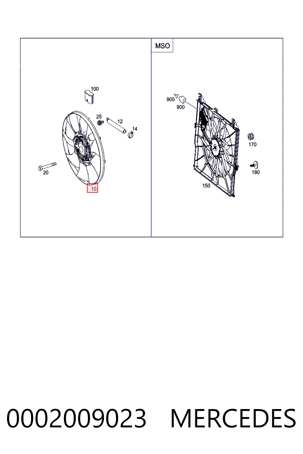 0002009023 Mercedes Embrague viscoso