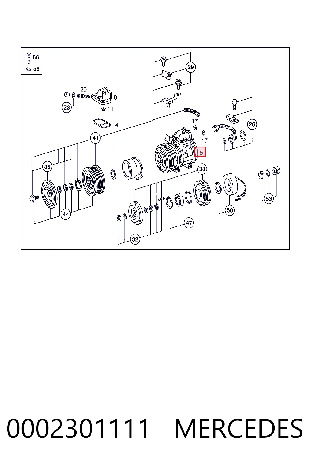 0002301111 Mercedes Compresor climatizador
