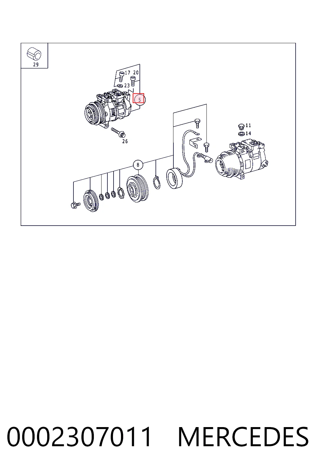 0002307011 Mercedes Compresor climatizador