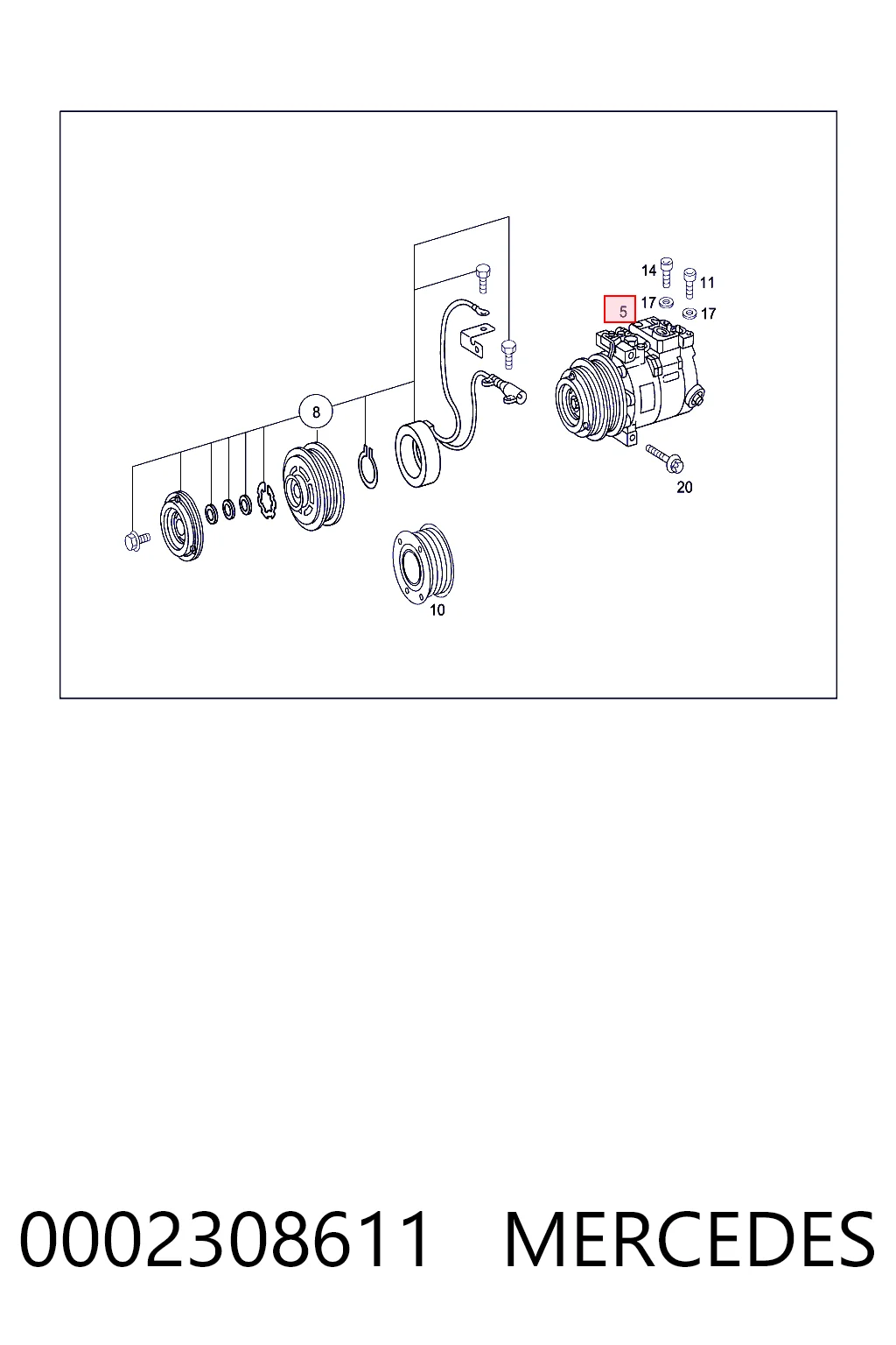 0002308611 Mercedes Compresor climatizador