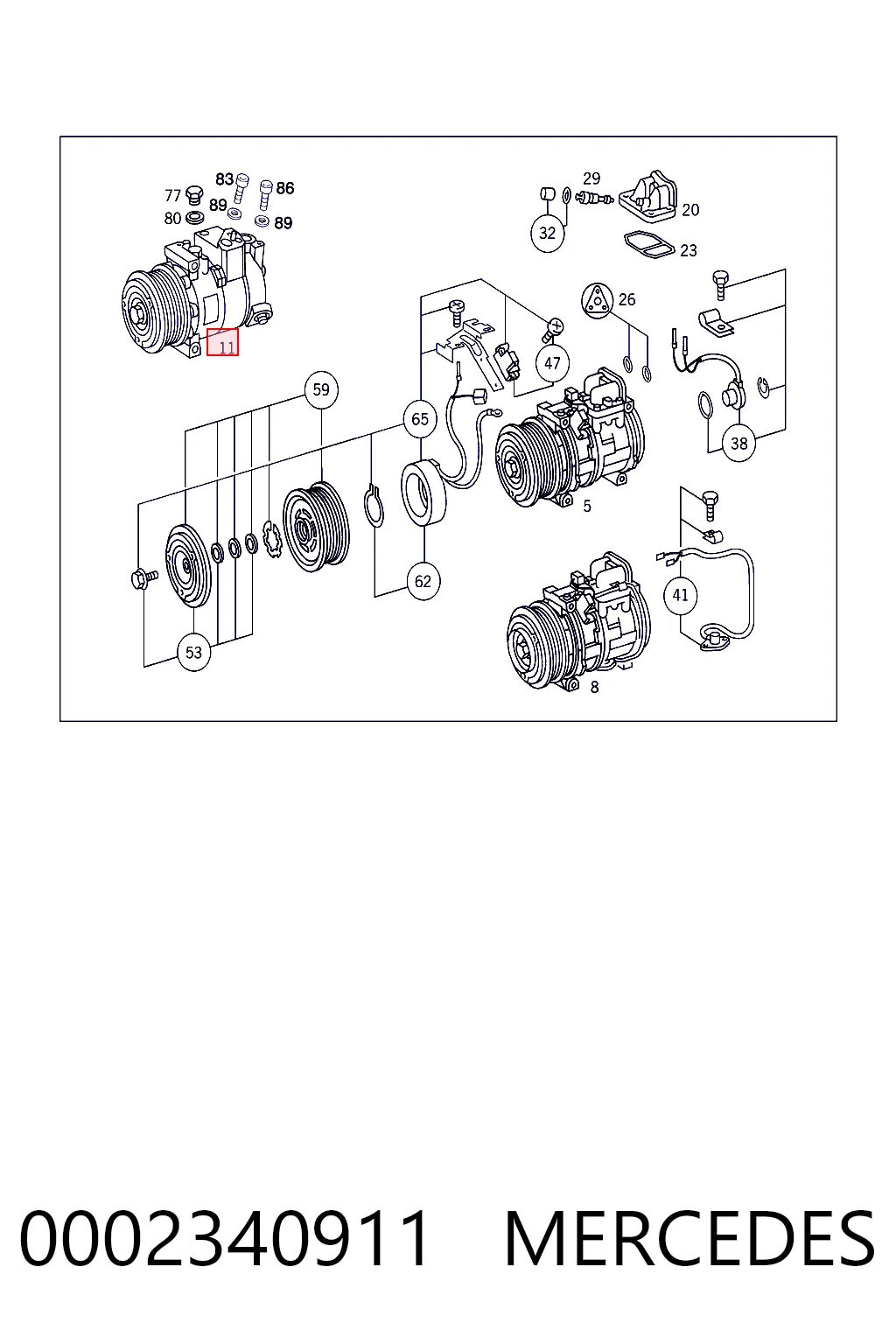 0002340911 Mercedes Compresor climatizador