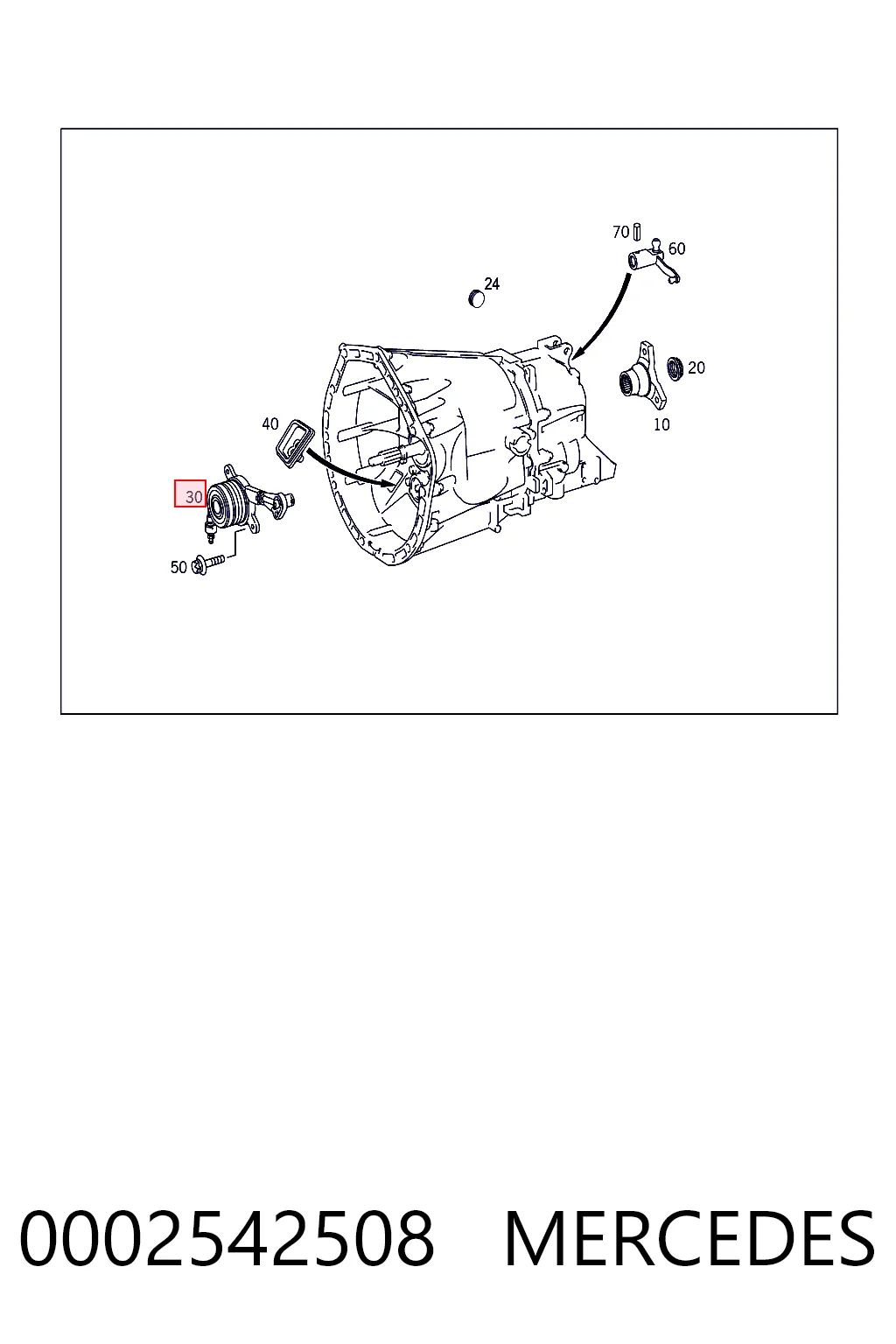 0002542508 Mercedes Desembrague central, embrague (cojinete de desembrague)