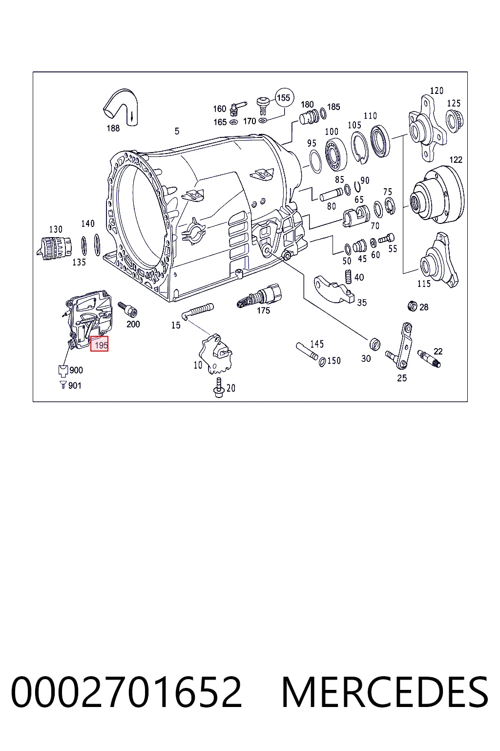 0002701652 Mercedes Módulo de control electrónico de la transmisión automática