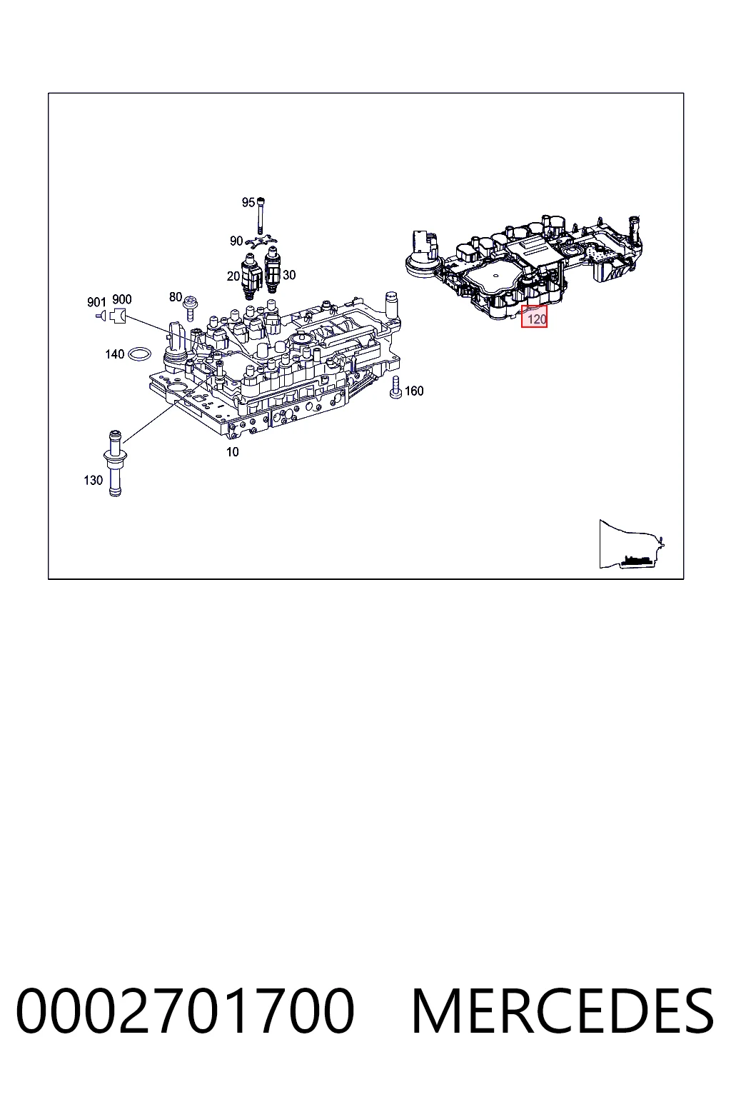0002701700 Mercedes Placa electrónica de transmisión automática