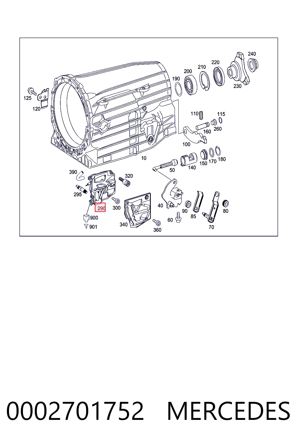 0002701752 Mercedes Módulo de control electrónico de la transmisión automática
