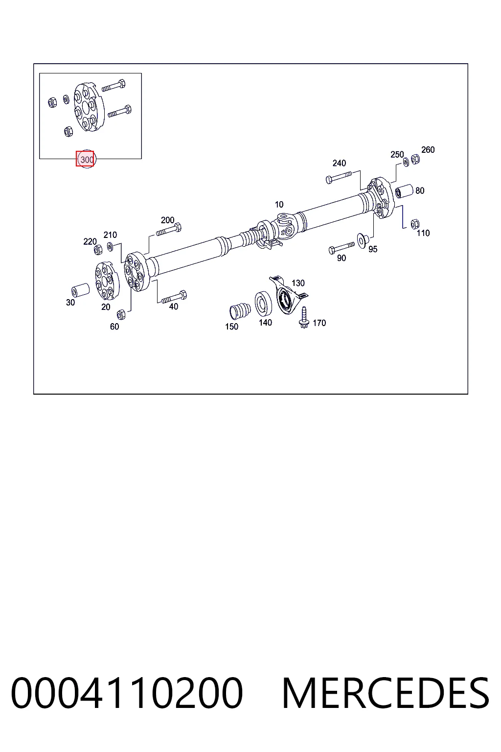 0004110200 Mercedes Acoplamiento elástico del cardán delantero/trasero