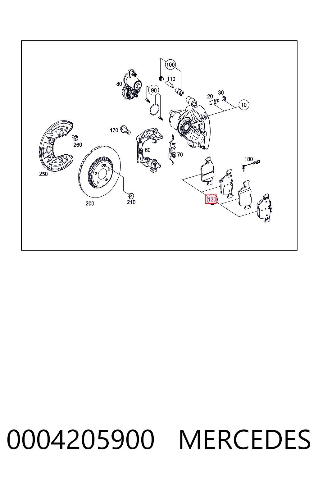 0004205900 Mercedes Pastillas freno traseras
