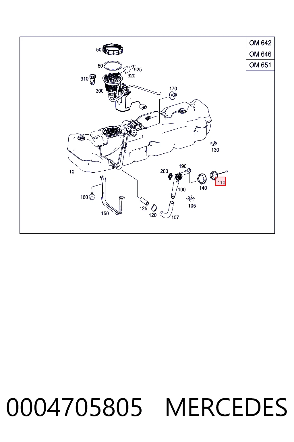 Tapa tanque combustible para Mercedes Sprinter III 3,5-t 907, 910