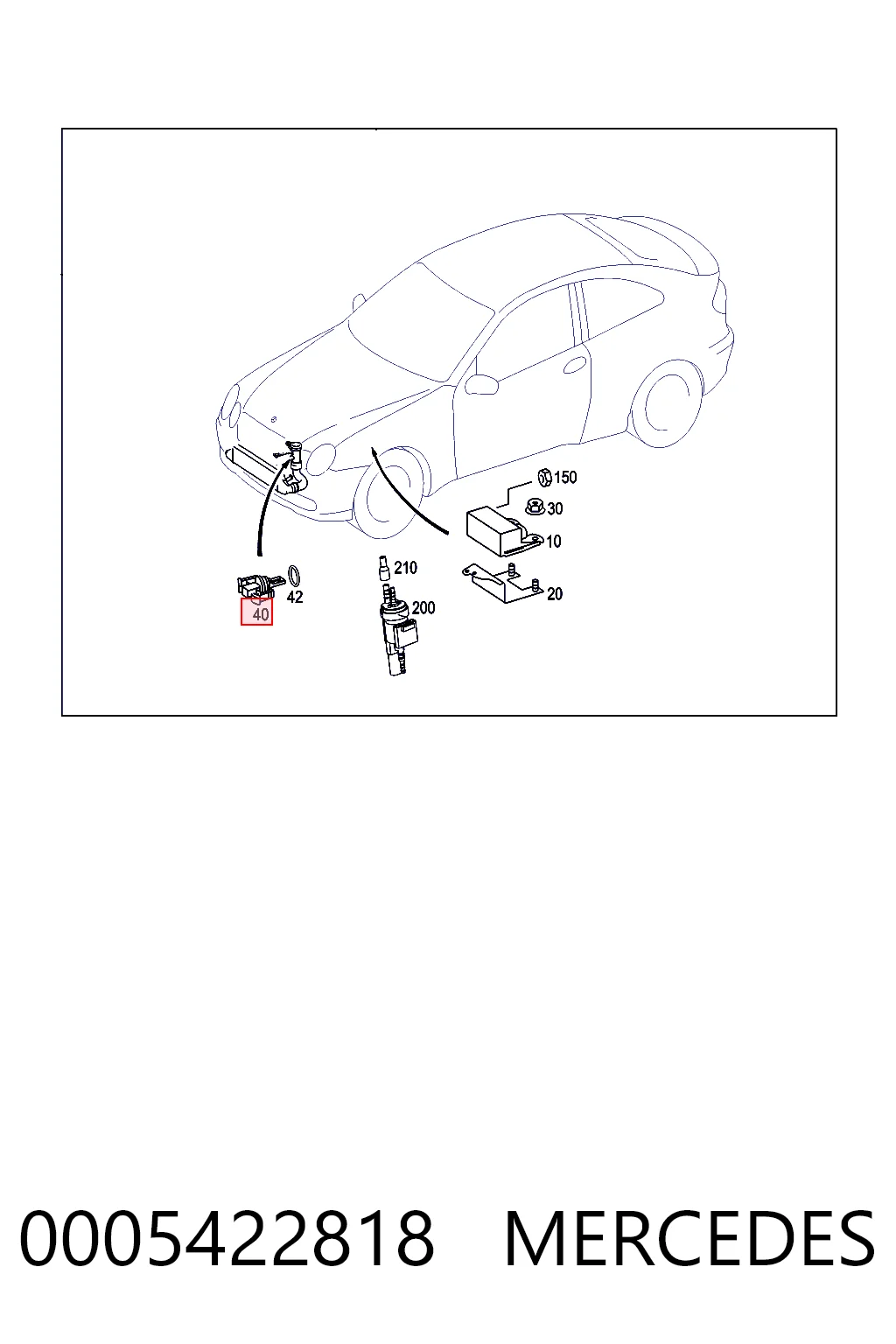 0005422818 Mercedes Sensor de temperatura del aire de admisión