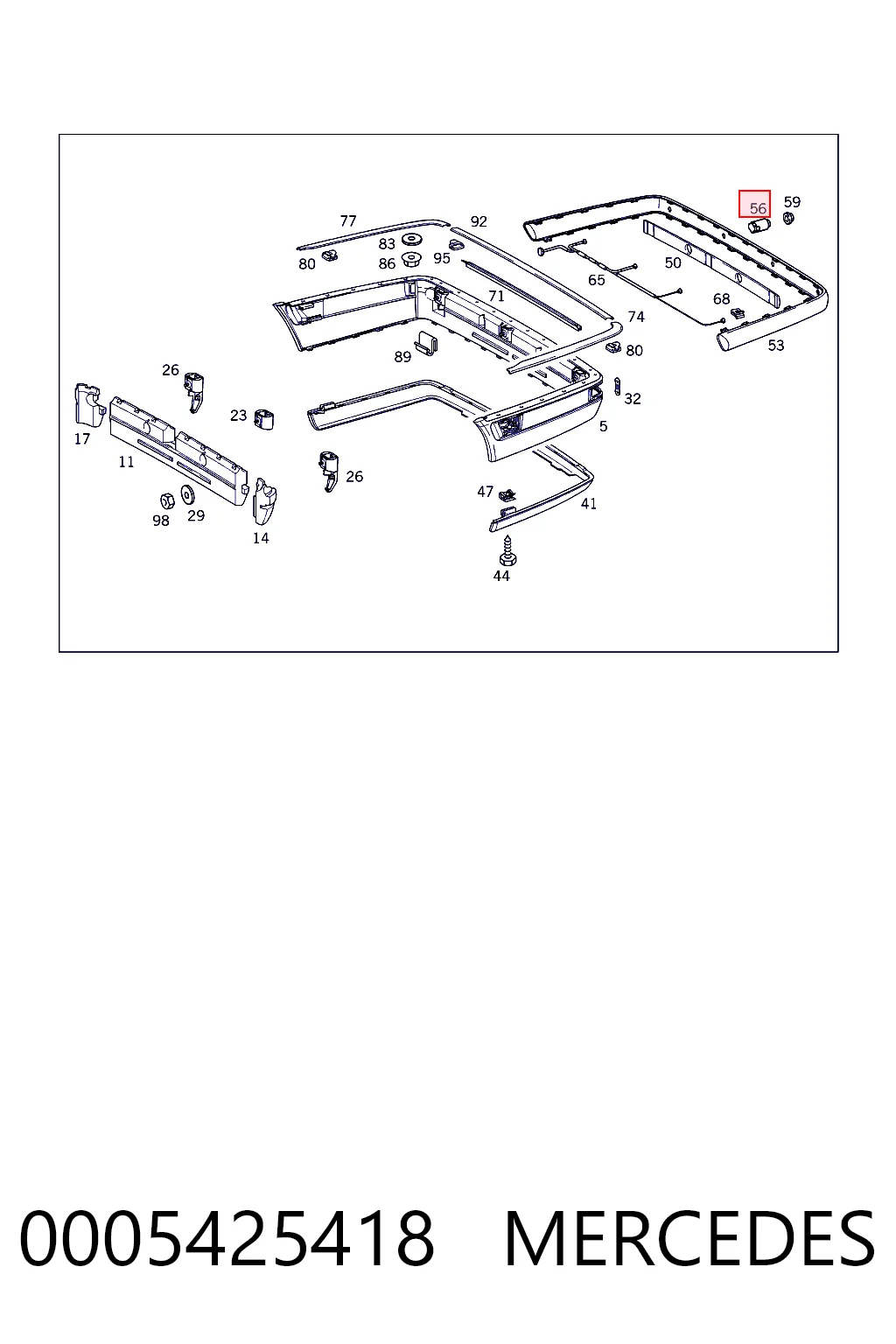 0005425418 Mercedes Sensor de estacionamiento delantero