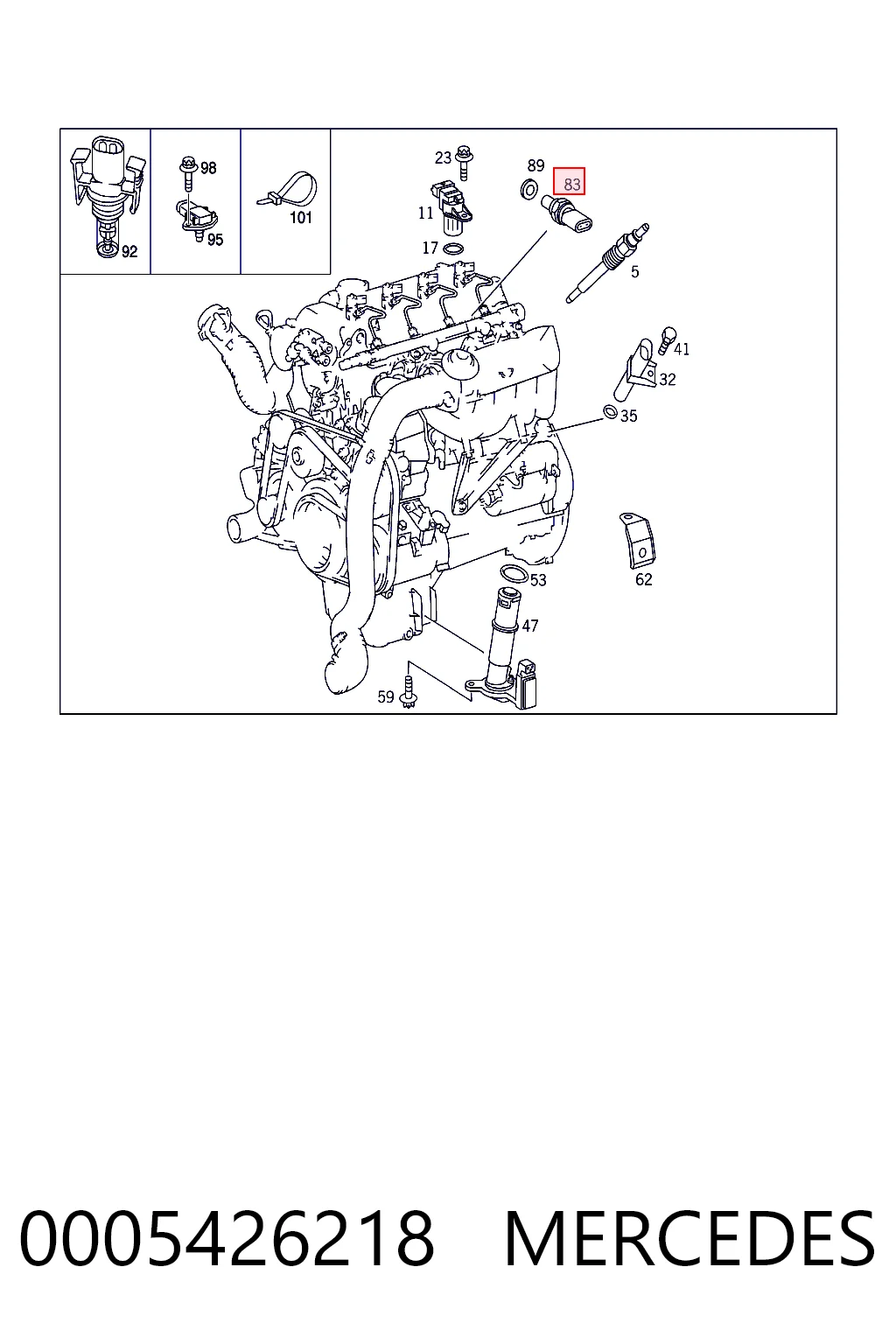0005426218 Mercedes Sensor de temperatura de combustible
