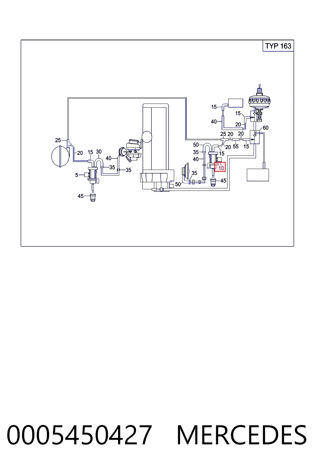 0005450427 Mercedes Válvula solenoide de control de presión de sobrealimentación