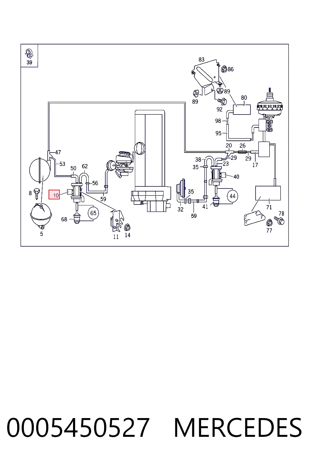 0005450527 Mercedes Válvula solenoide de control de presión de sobrealimentación