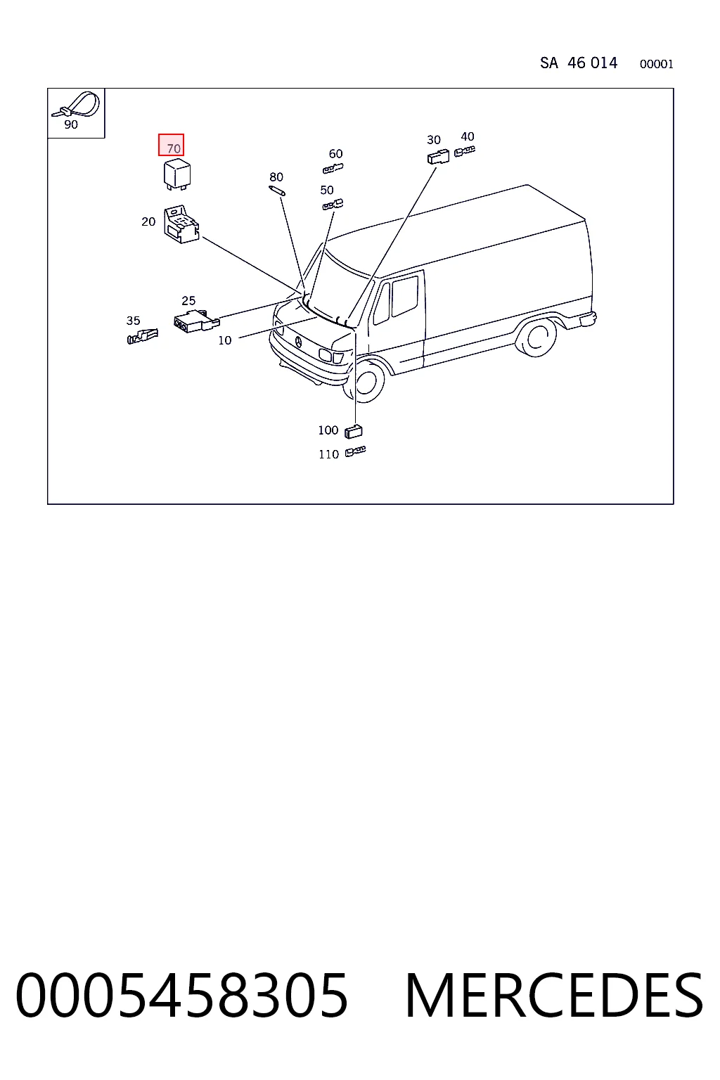 0005458305 Mercedes Intermitente de espejo