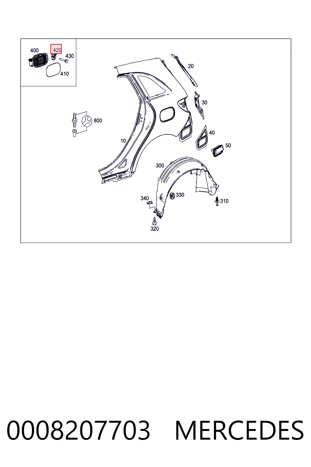 0008207703 Mercedes Motor apertura de tapa combustible
