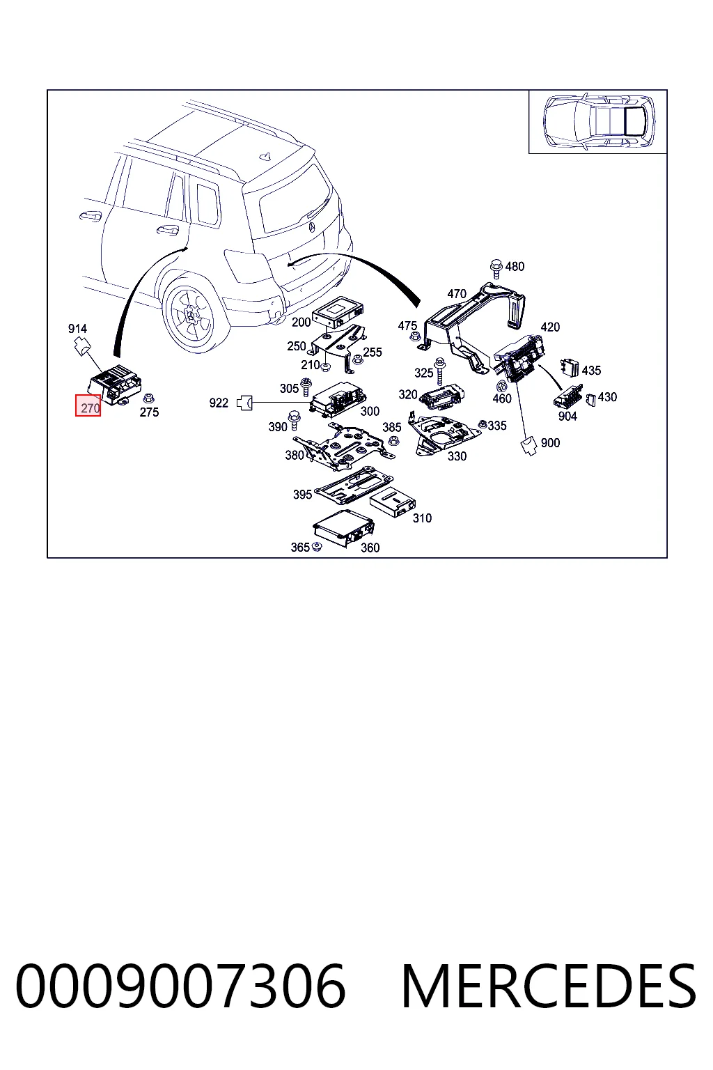 0009007306 Mercedes Módulo de control del motor de la bomba de combustible