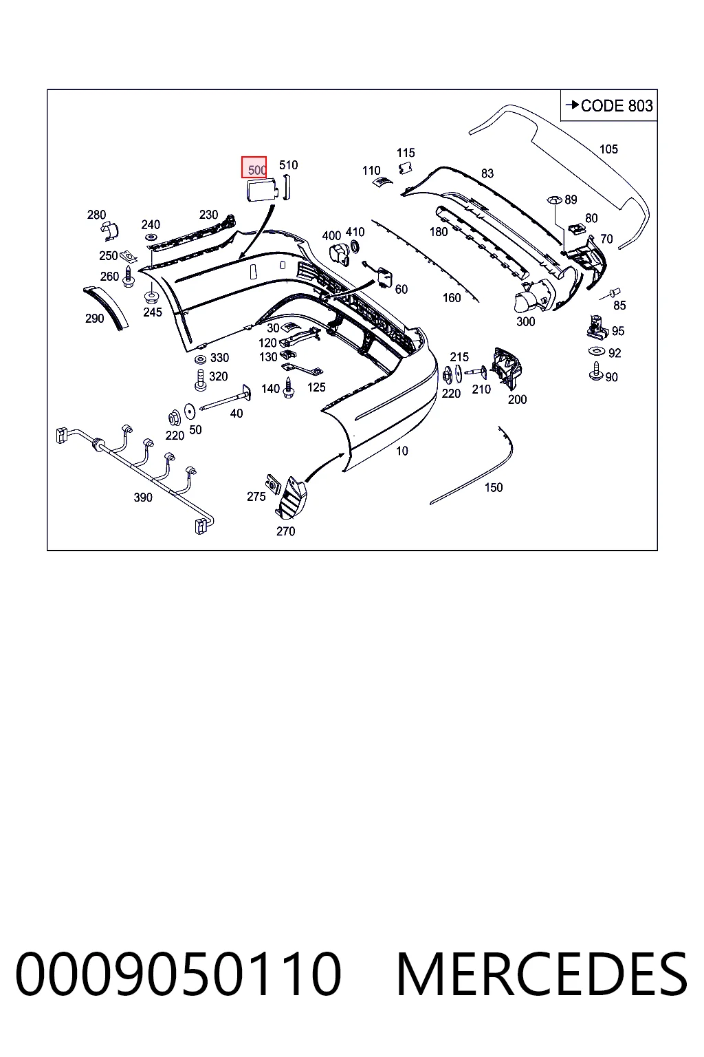 Sensor de distancia por radar 0009050110 MERCEDES