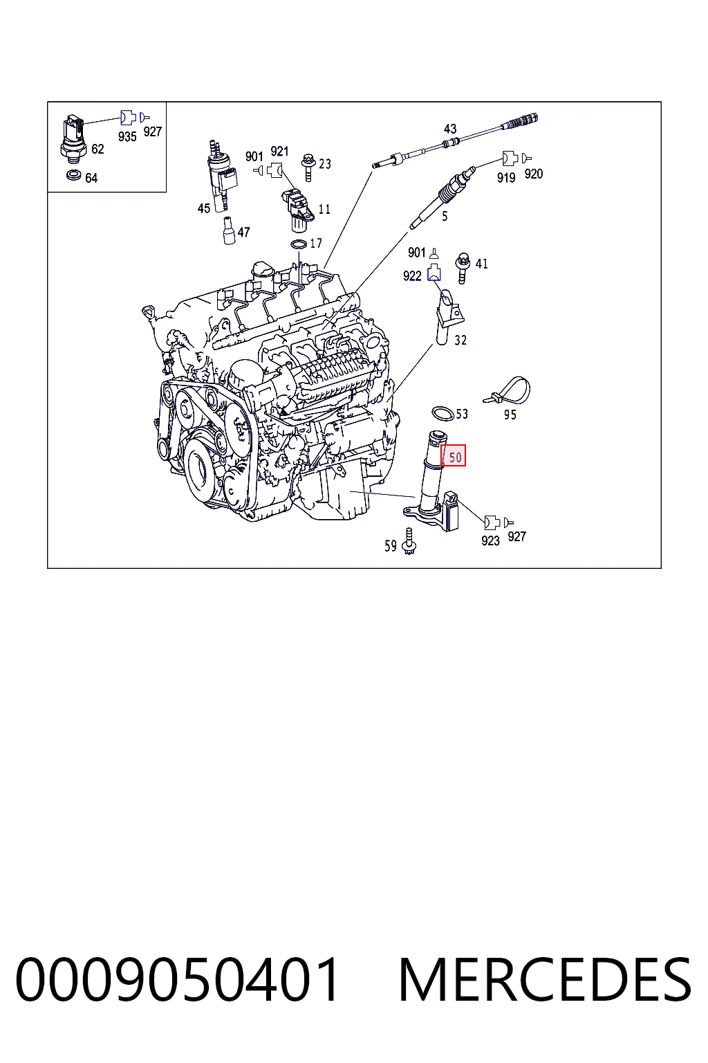 0009050401 Mercedes Sensor de nivel de aceite