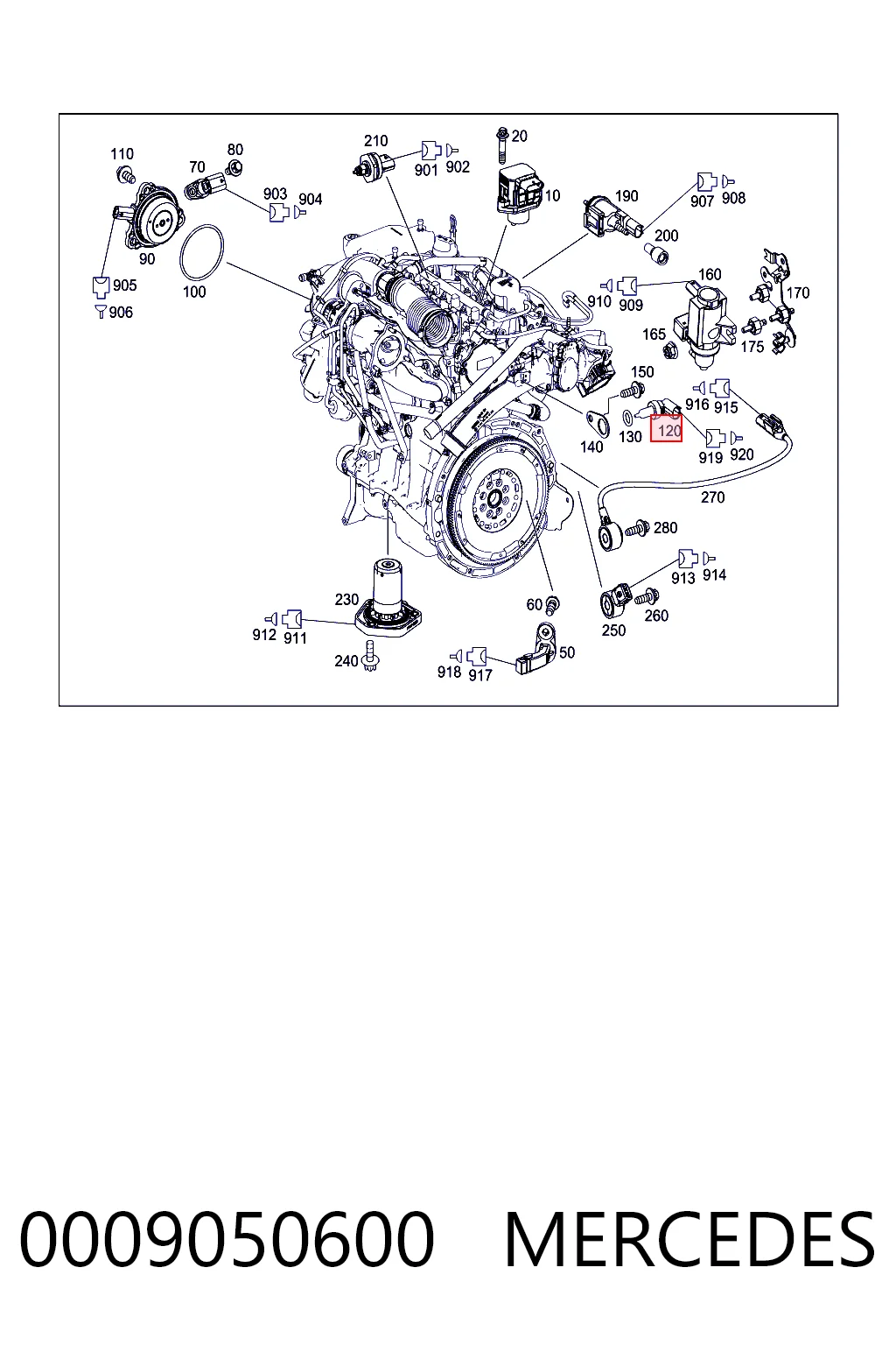 0009050600 Mercedes Sensor temperatura refrigerante
