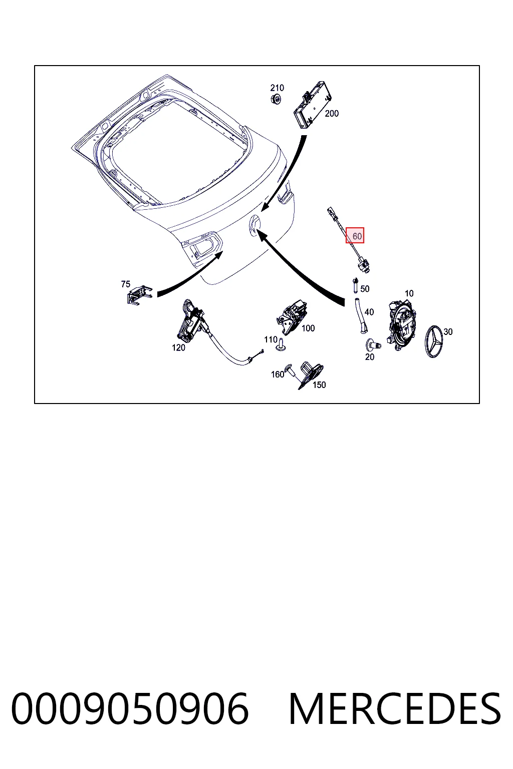 0009050906 Mercedes Cámara del sistema de visión
