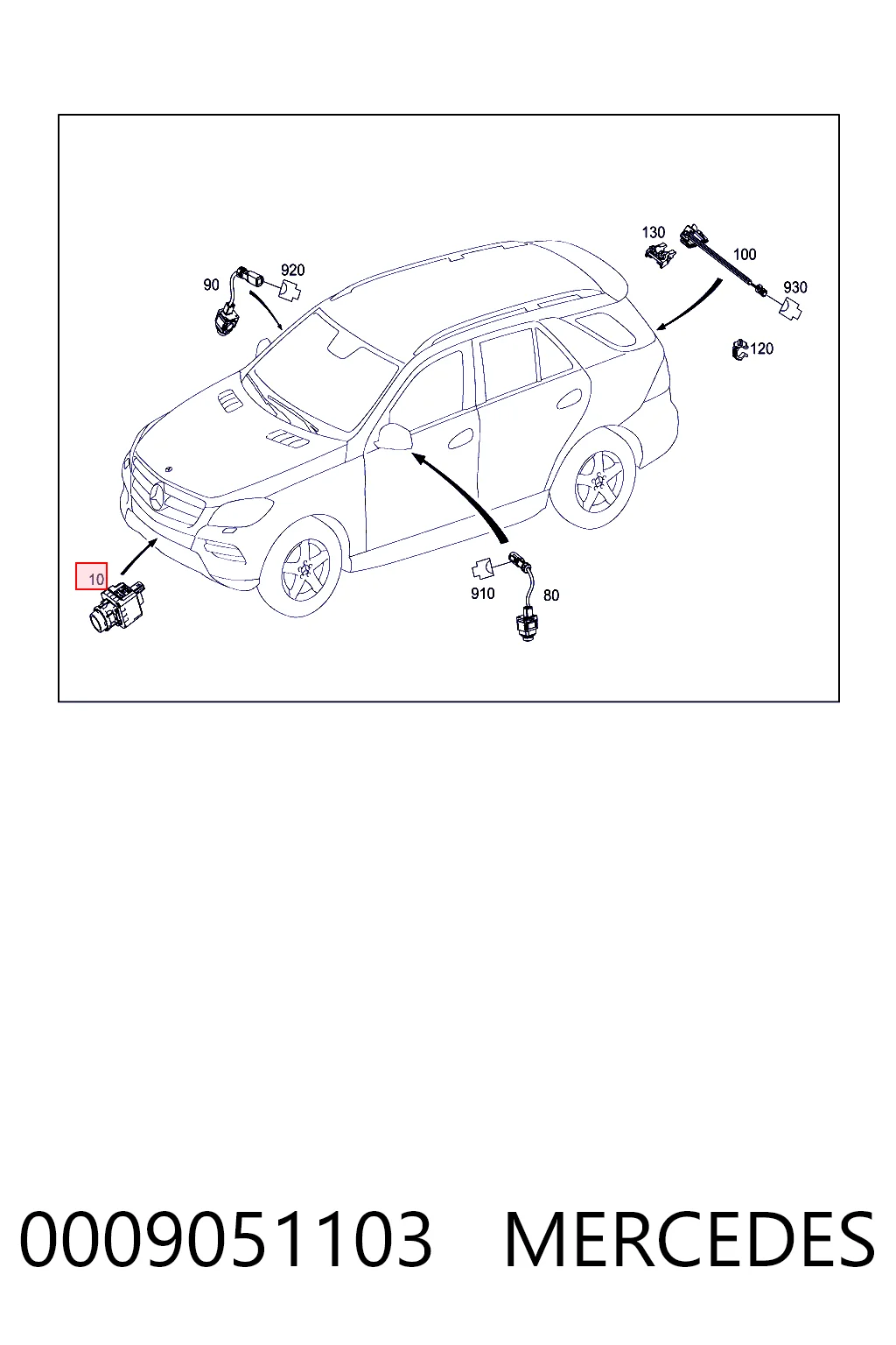 0009051103 Mercedes Cámara del sistema de visión