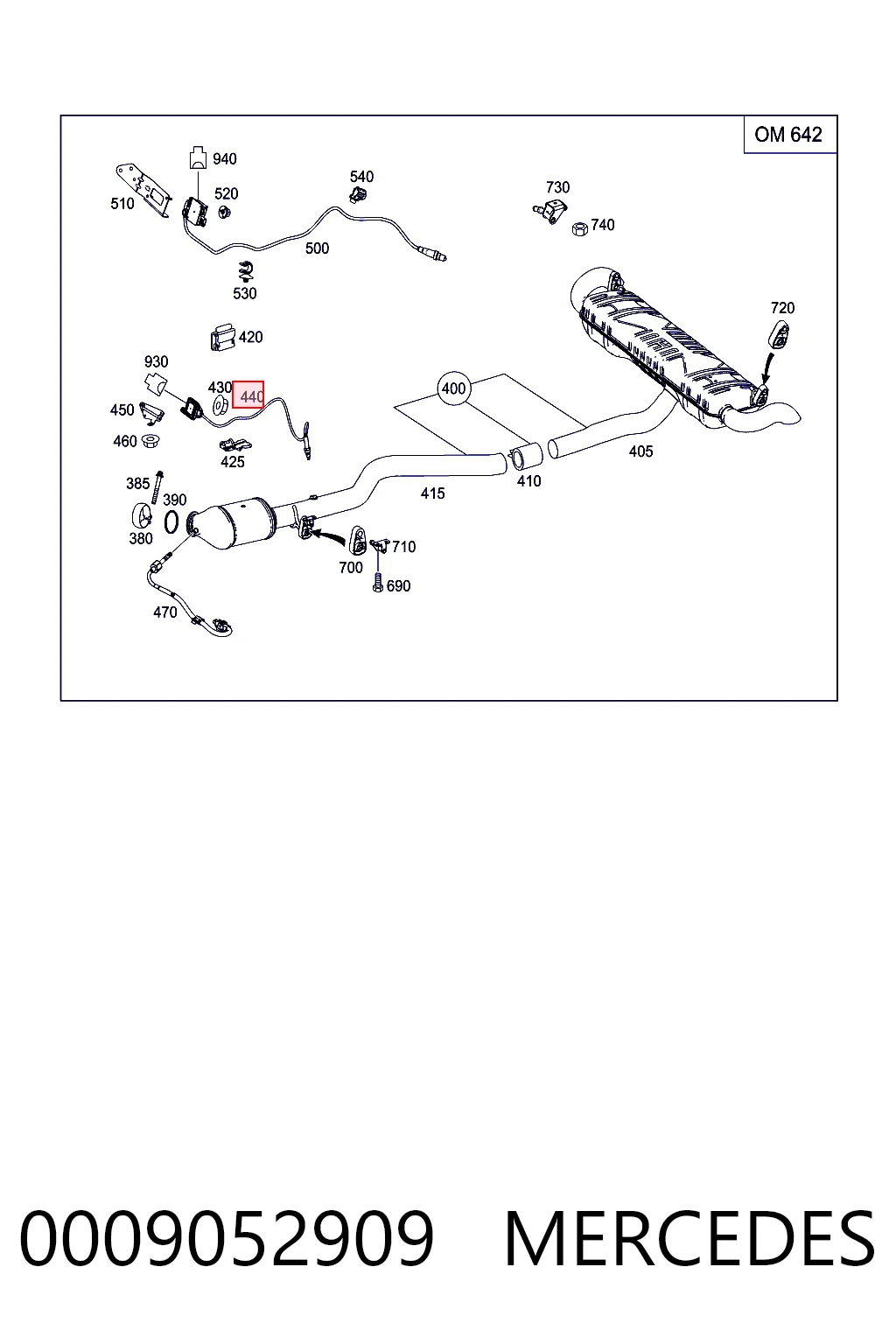 0009052909 Mercedes Sensor de óxidos de nitrógeno NOx delantero