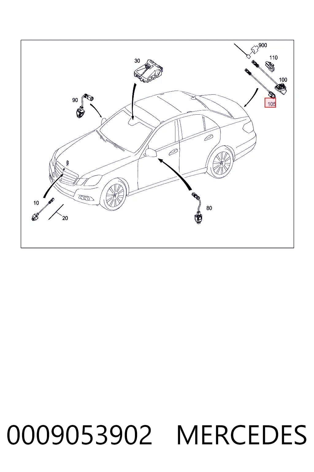 0009053902 Mercedes Cámara del sistema de visión