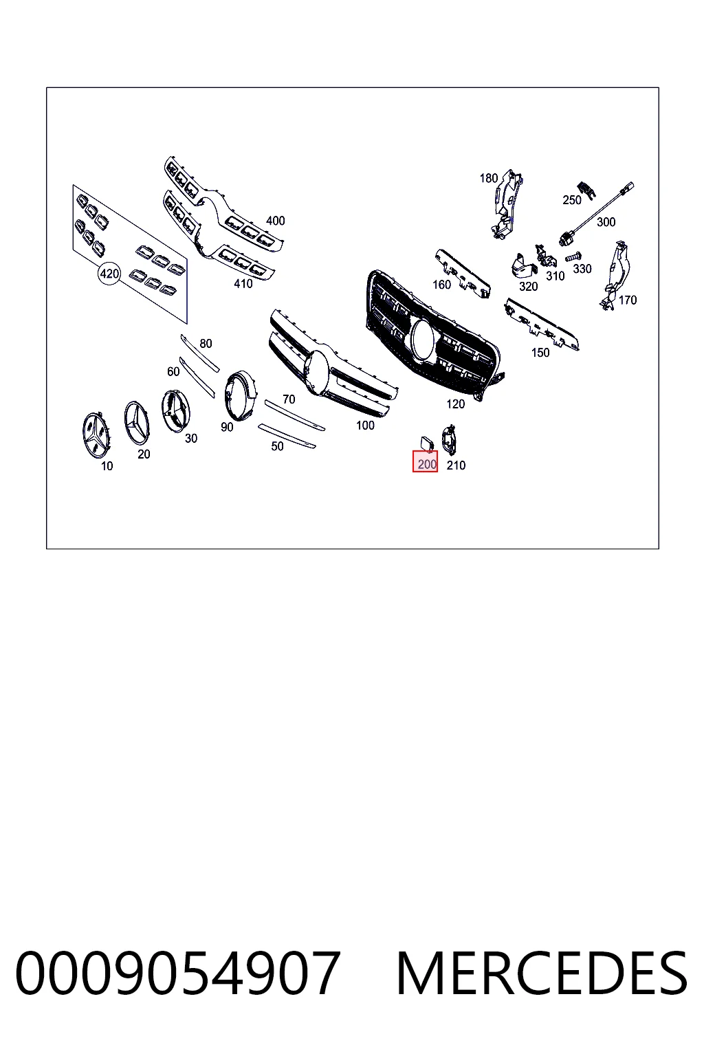 0009054907 Mercedes Sensor de distancia por radar