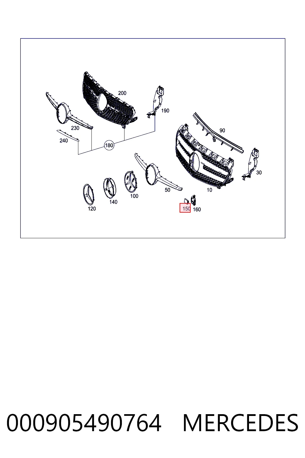 000905490764 Mercedes Sensor de distancia por radar