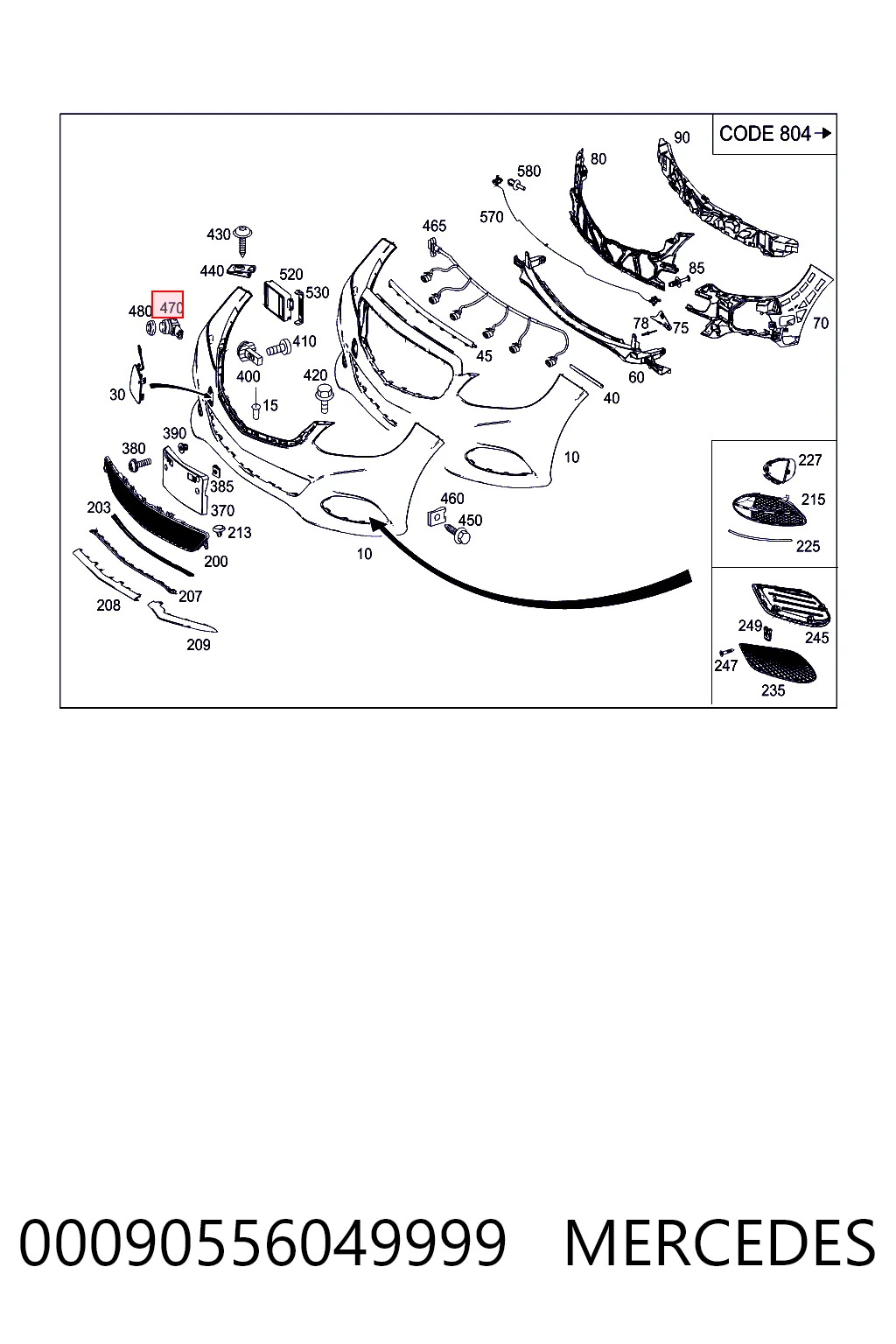 00090556049999 Mercedes Sensor lateral delantero/trasero de aparcamiento