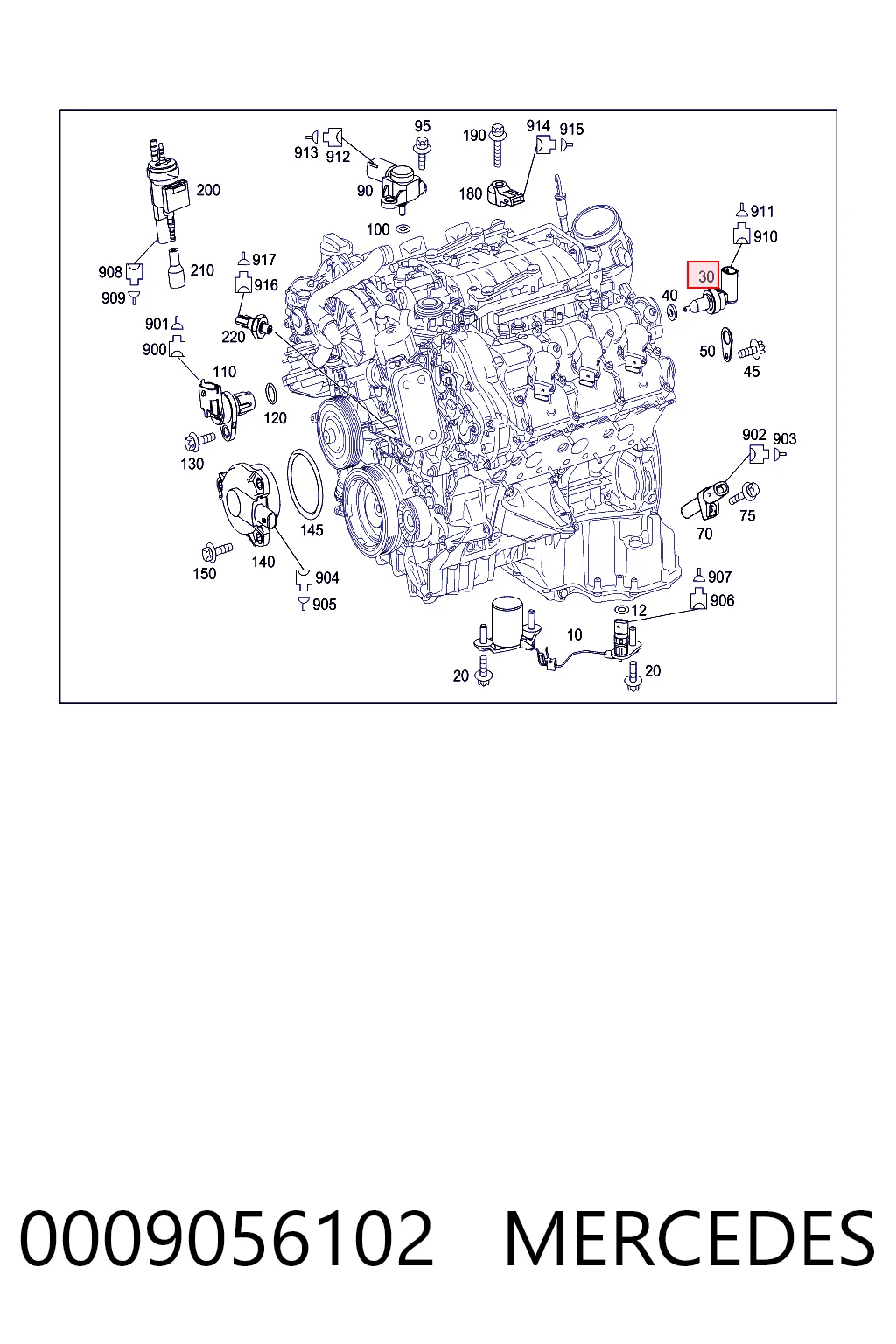 0009056102 Mercedes Sensor temperatura refrigerante