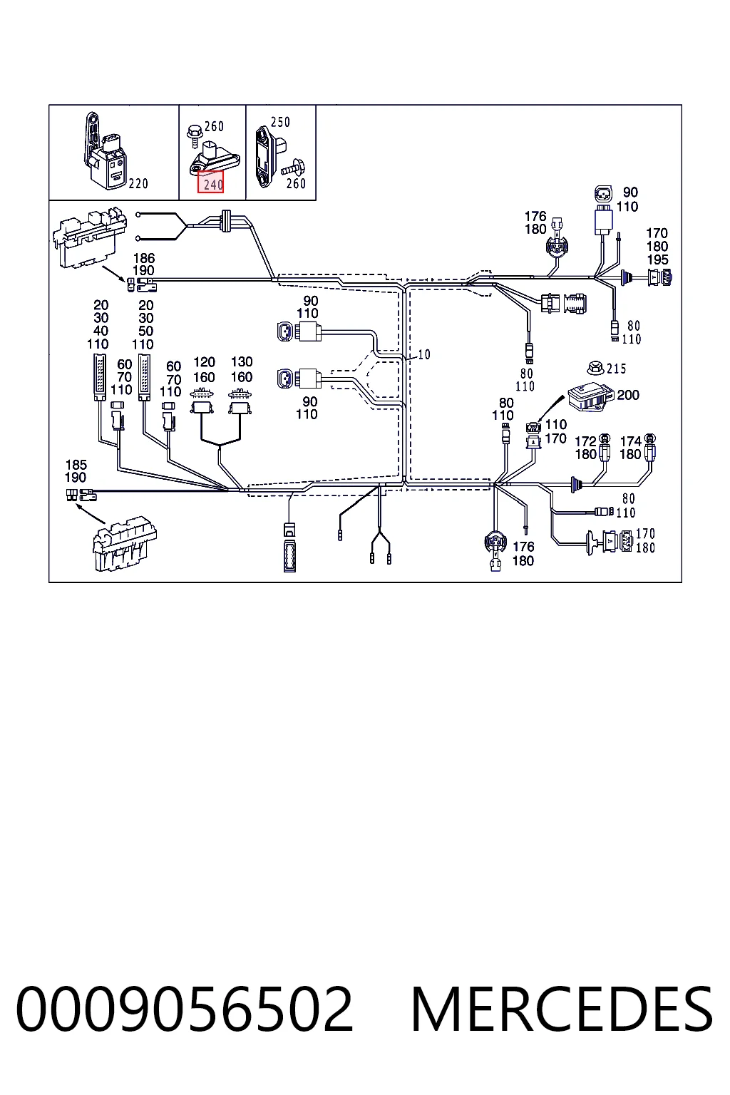 0009056502 Mercedes Sensor de aceleración vertical
