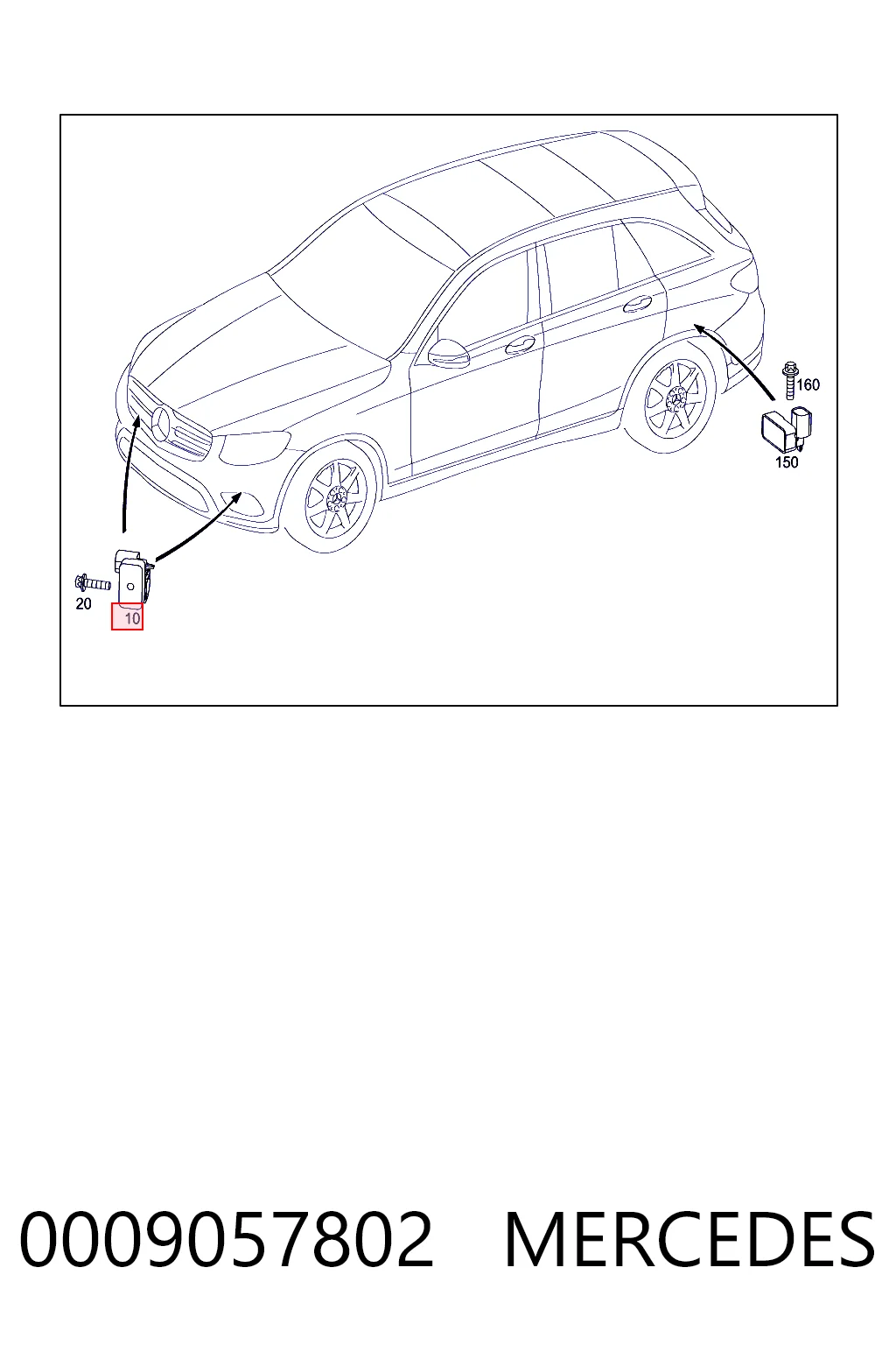 0009057802 Mercedes Sensor de aceleración longitudinal