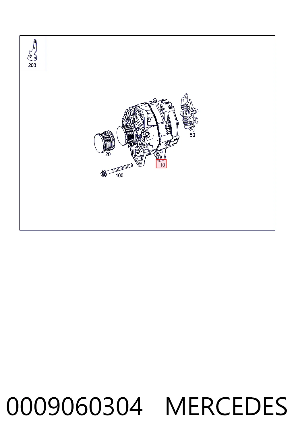 0009060304 Mercedes Alternador de coche