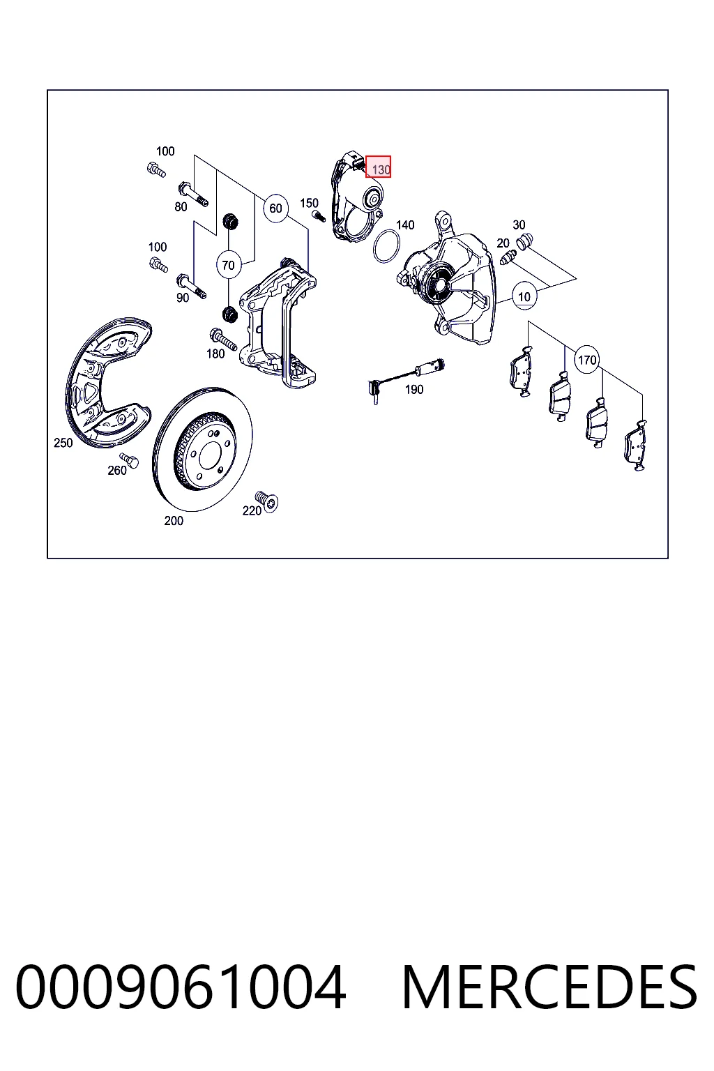 0009061004 Mercedes Motor del actuador de la pinza de freno trasera