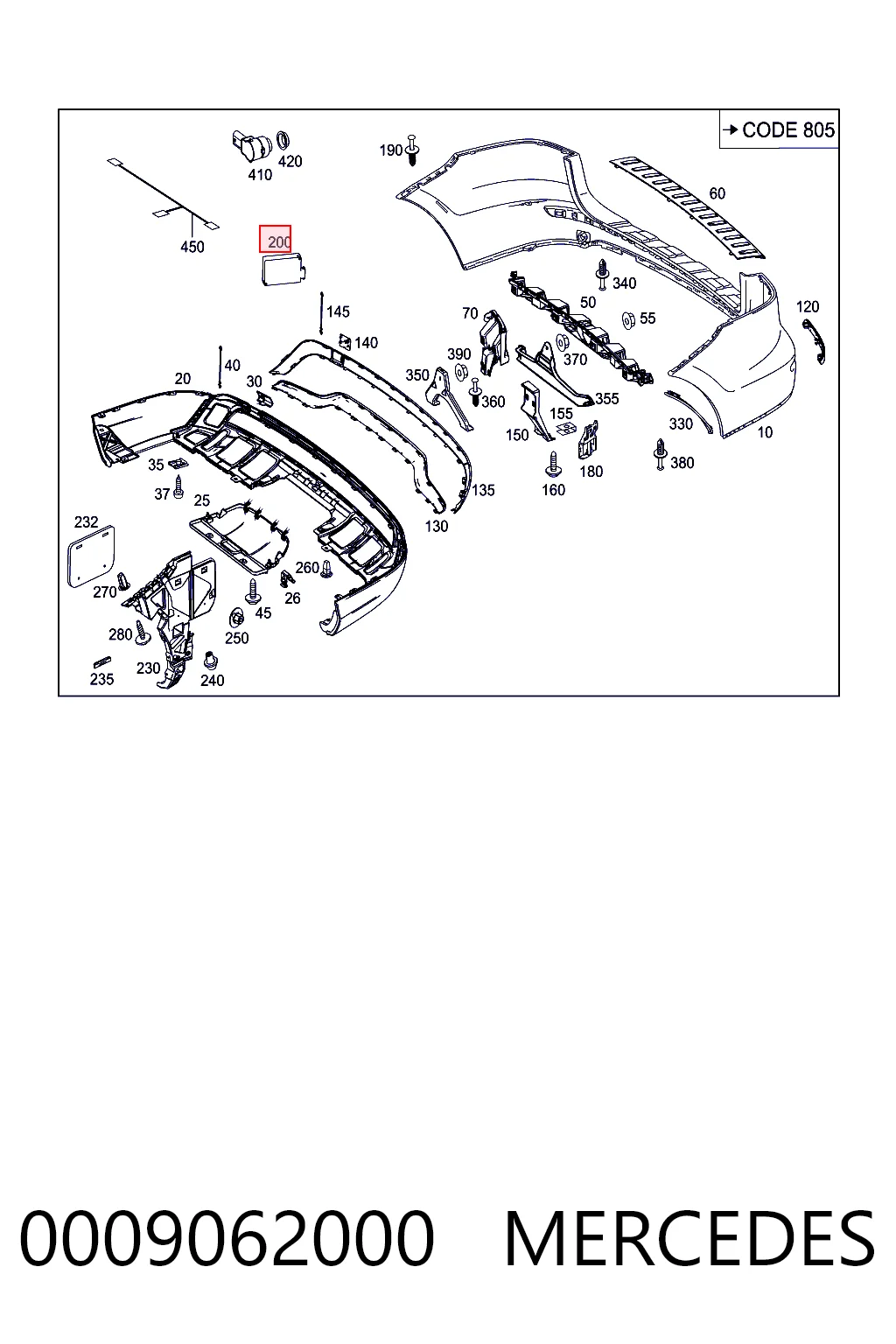 0009062000 Mercedes Sensor de distancia por radar