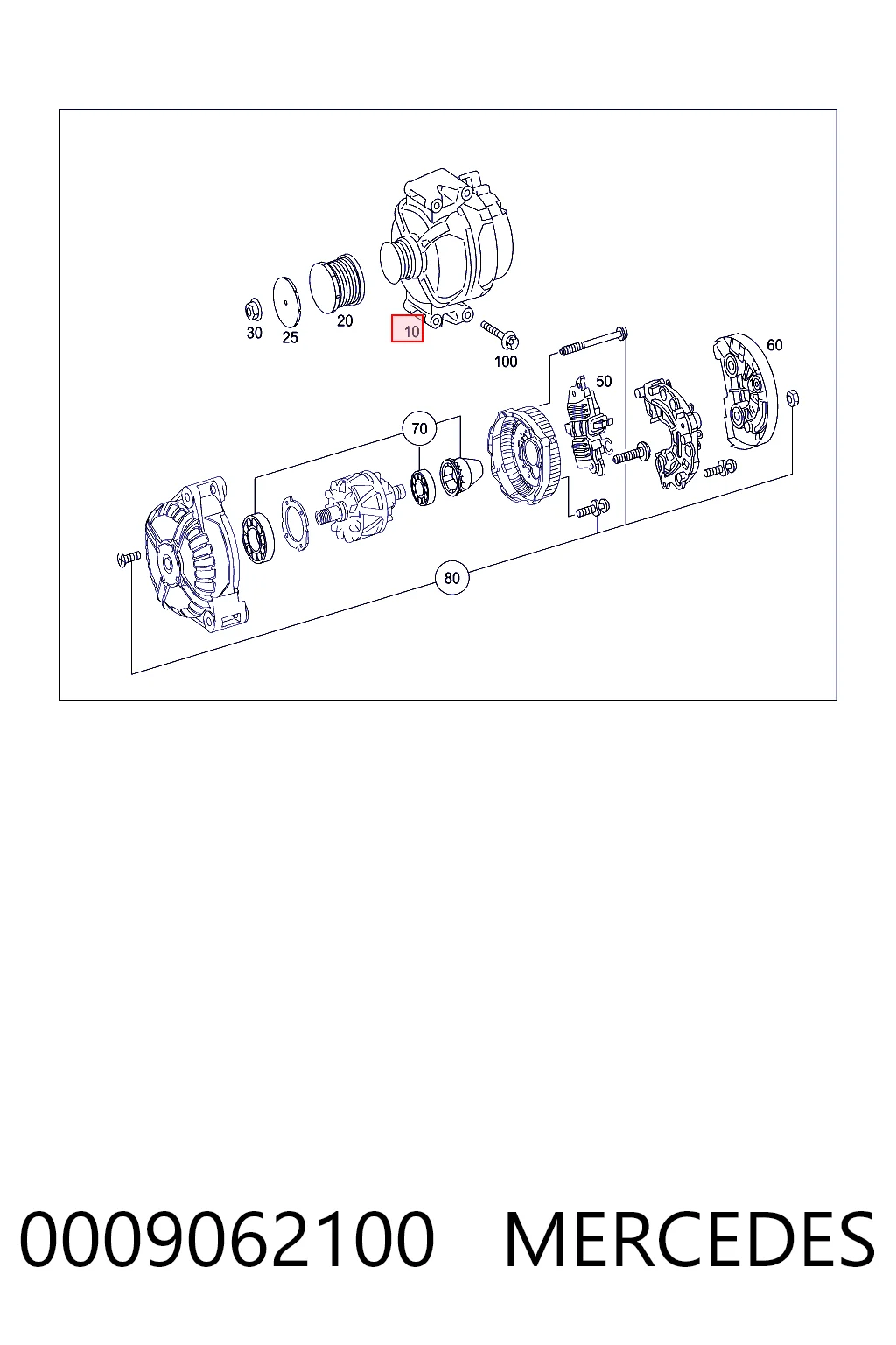 0009062100 Mercedes Alternador de coche