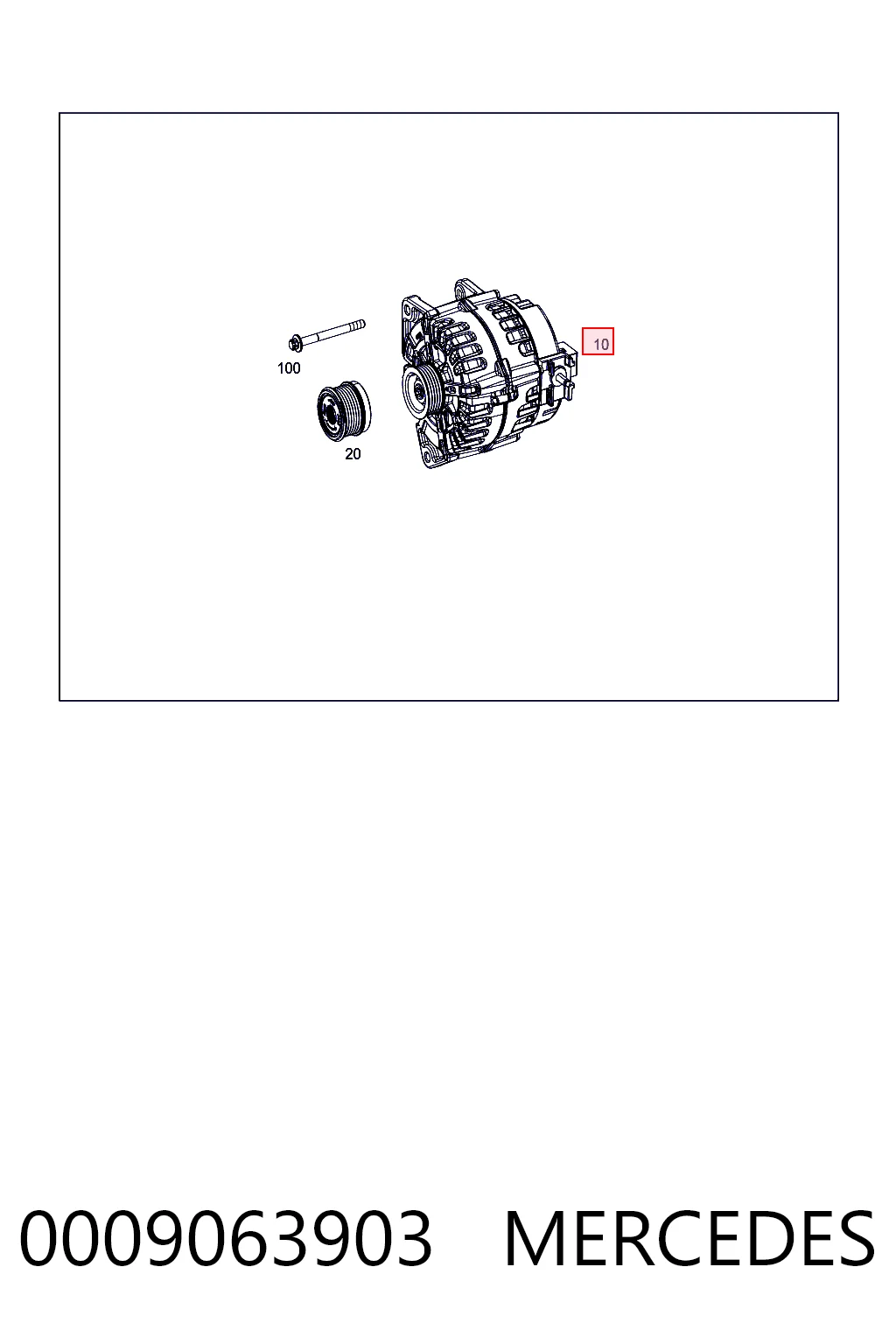 0009063903 Mercedes Alternador de coche