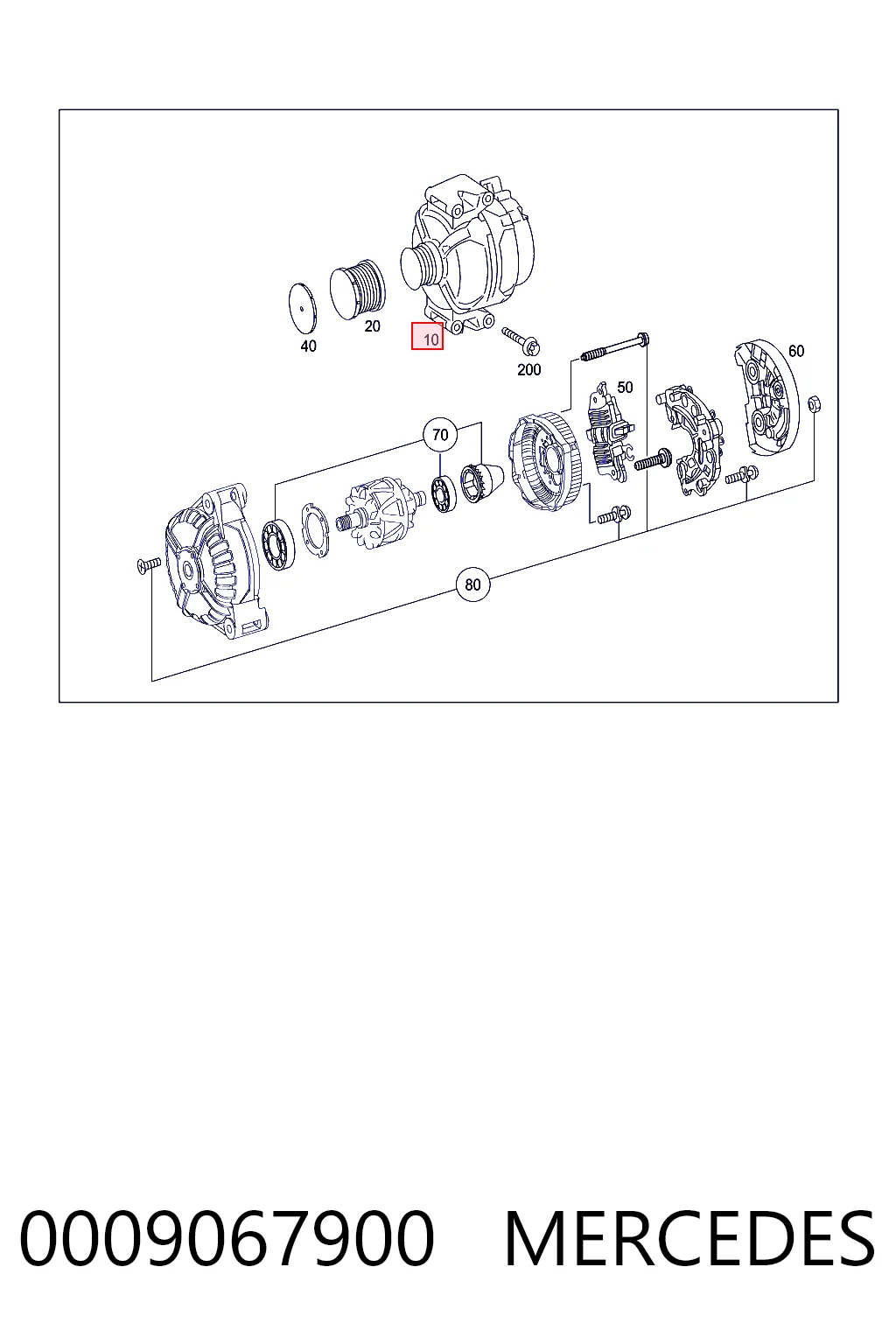 0009067900 Mercedes Alternador de coche