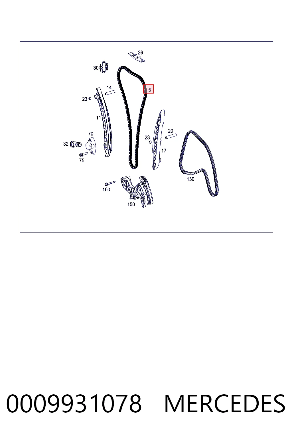 0009931078 Mercedes Cadena de motor